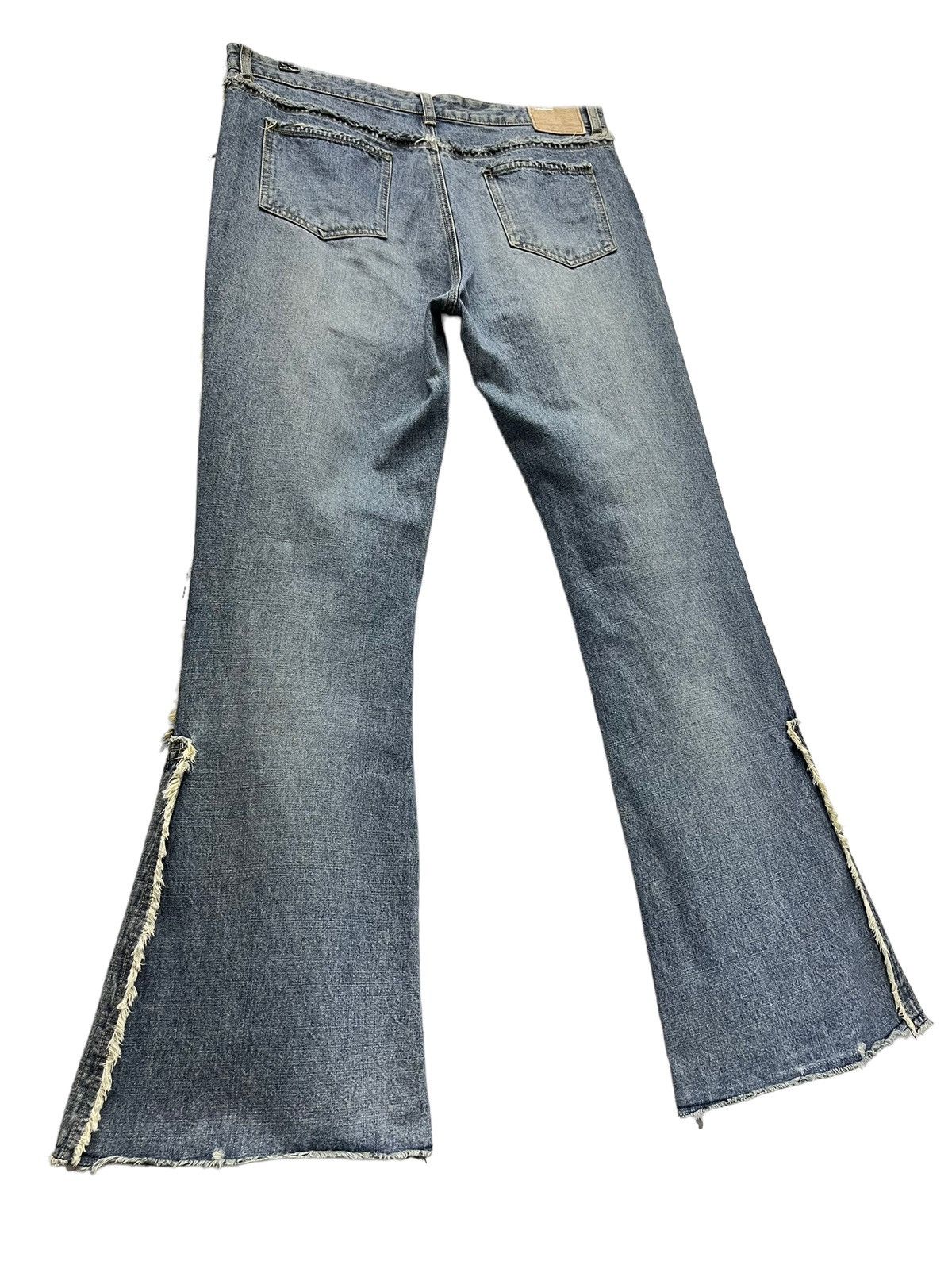 Designer × Japanese Brand × Vintage Vintage 90’s Japanese Denim Frayed Hem Bell Bottom Flared Size US 32 / EU 48 - 10 Thumbnail