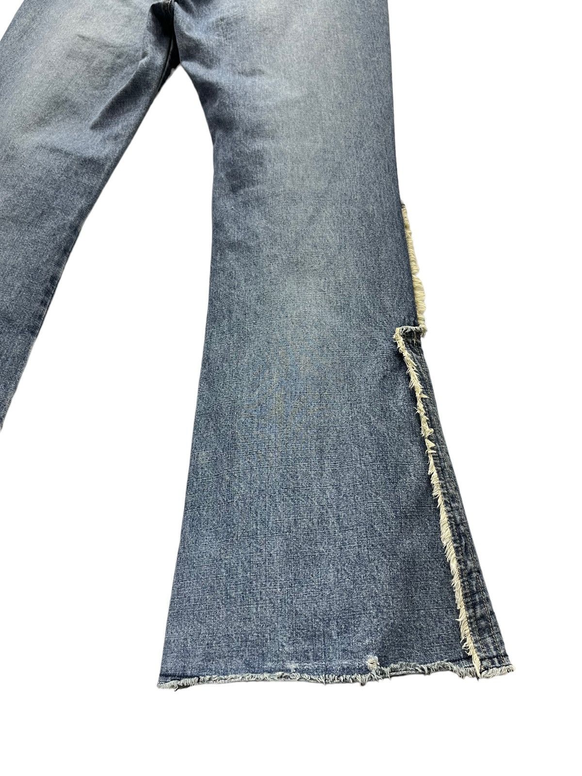 Designer × Japanese Brand × Vintage Vintage 90’s Japanese Denim Frayed Hem Bell Bottom Flared Size US 32 / EU 48 - 13 Thumbnail