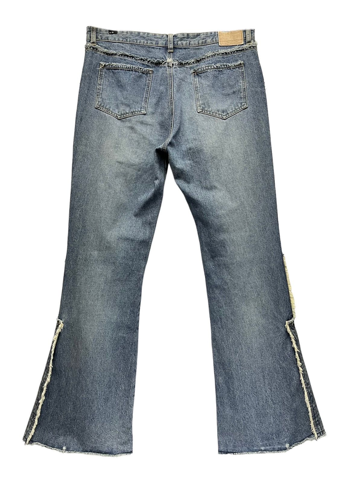 Designer × Japanese Brand × Vintage Vintage 90’s Japanese Denim Frayed Hem Bell Bottom Flared Size US 32 / EU 48 - 11 Thumbnail