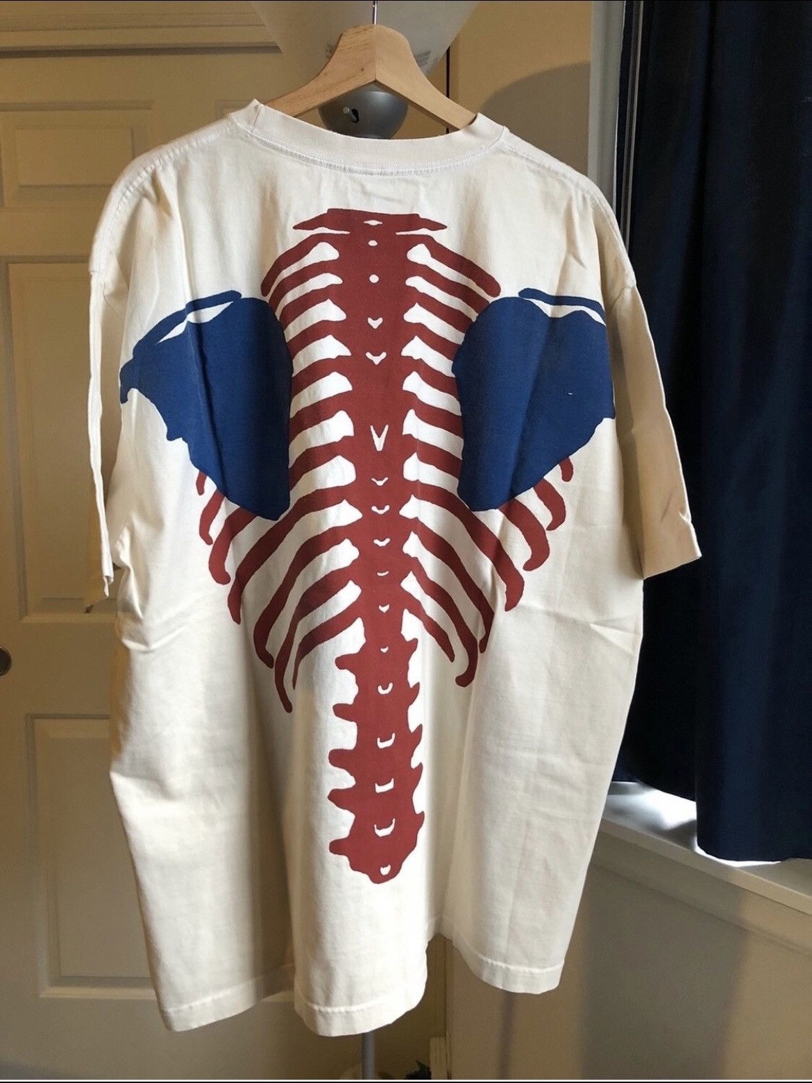 Kapital Kapital Skeleton tee (White/ Red / Blue) last drop Size US XL / EU 56 / 4 - 7 Thumbnail