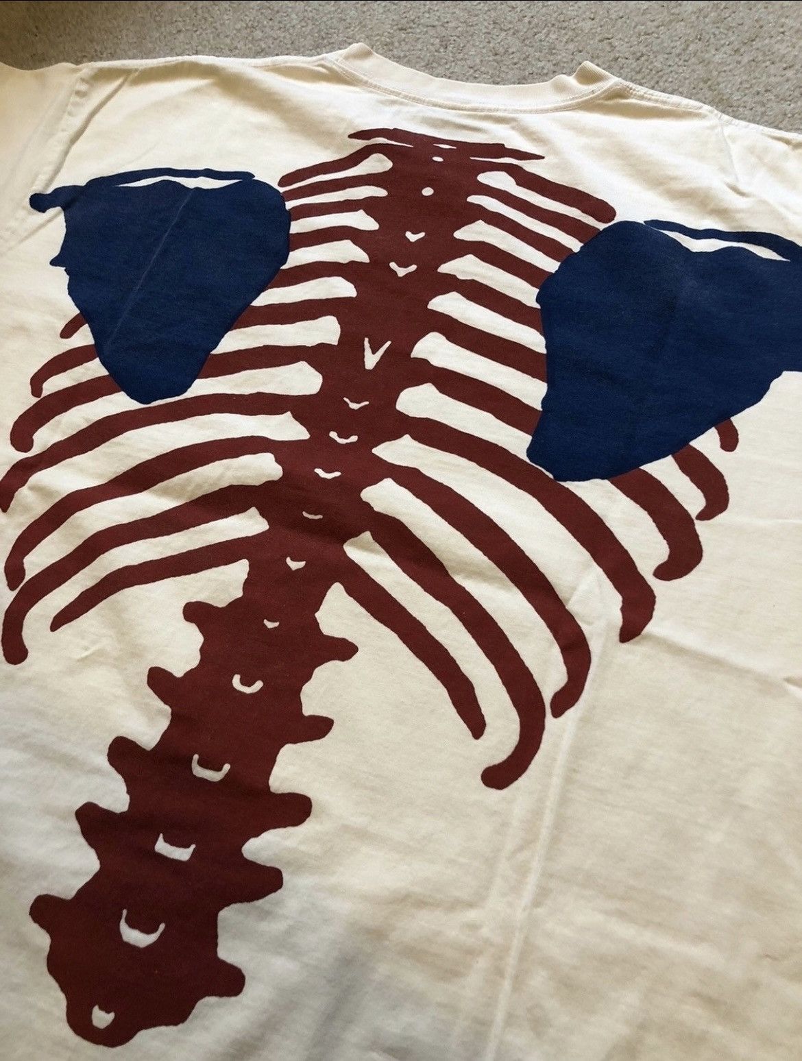 Kapital Kapital Skeleton tee (White/ Red / Blue) last drop Size US XL / EU 56 / 4 - 5 Thumbnail