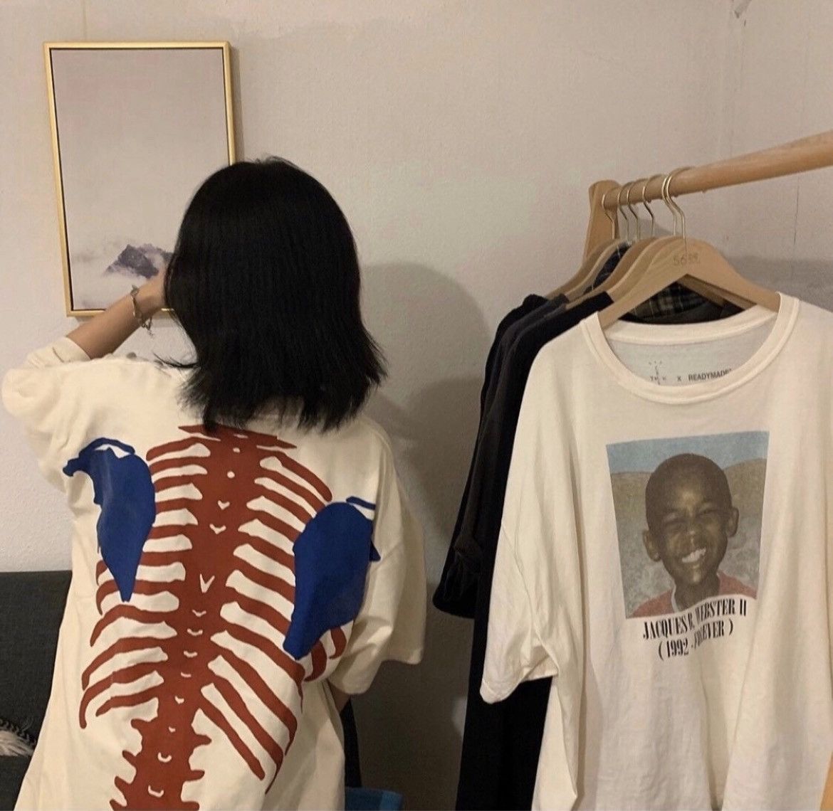 Kapital Kapital Skeleton tee (White/ Red / Blue) last drop Size US XL / EU 56 / 4 - 12 Thumbnail