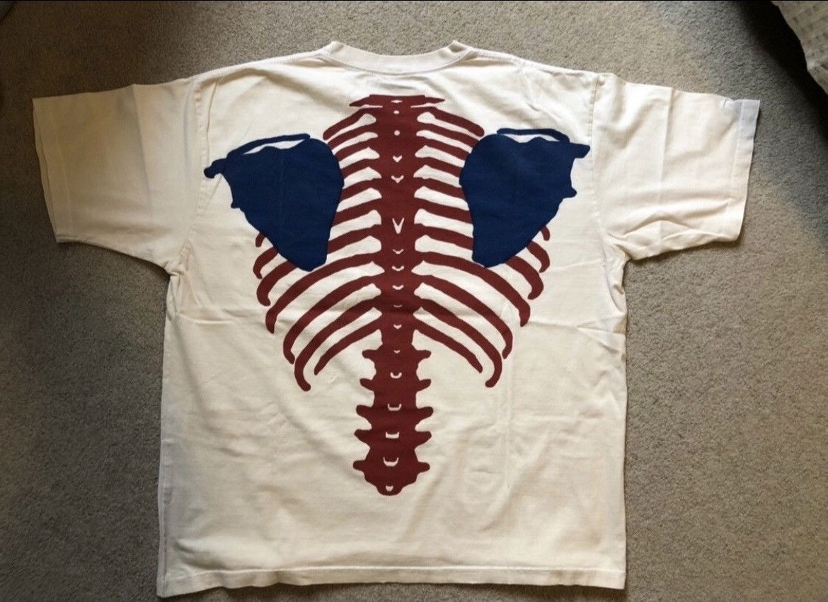Kapital Skeleton tee (White/ Red / Blue) last drop