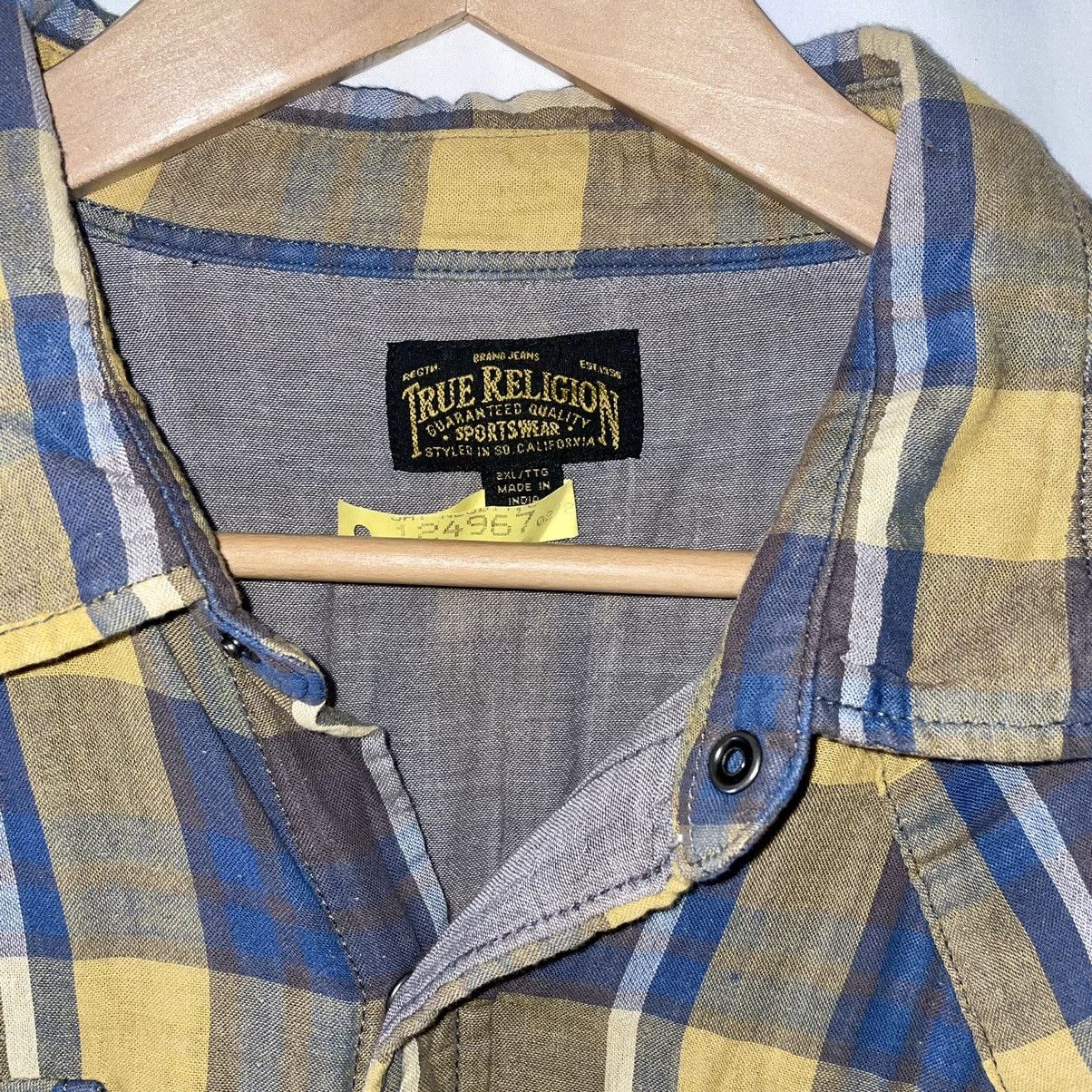 True Religion TRUE RELIGION Plaid Long Sleeve Western Button Up - XXL Size US XXL / EU 58 / 5 - 3 Thumbnail