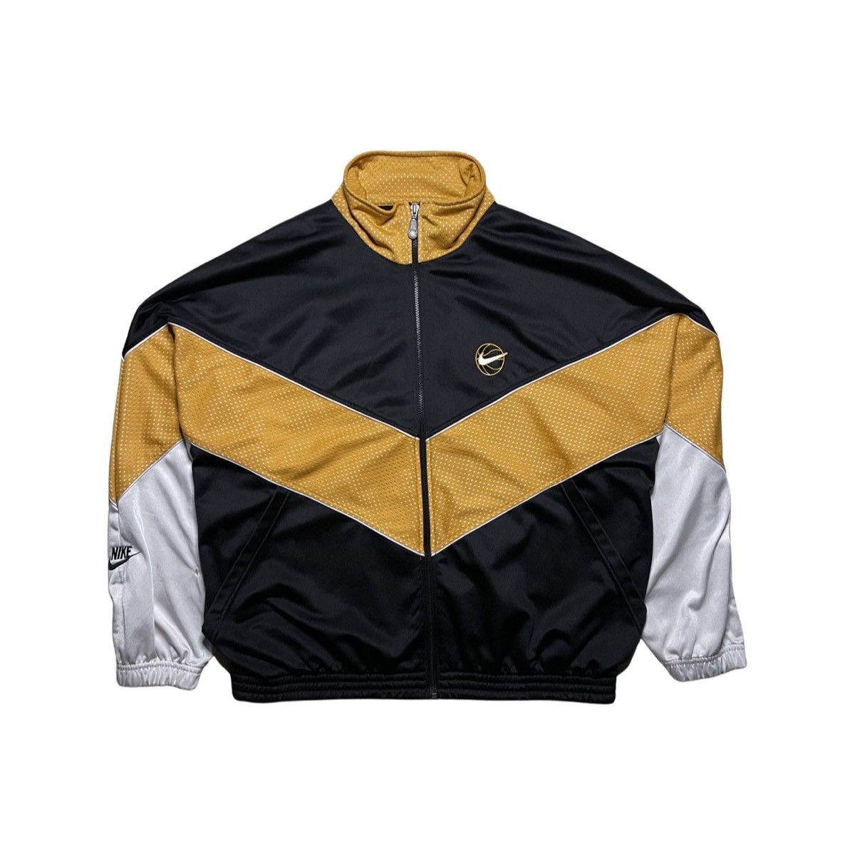 Nike × Vintage Vintage 90s Nike Basketball Track Jacket Size US L / EU 52-54 / 3 - 1 Thumbnail
