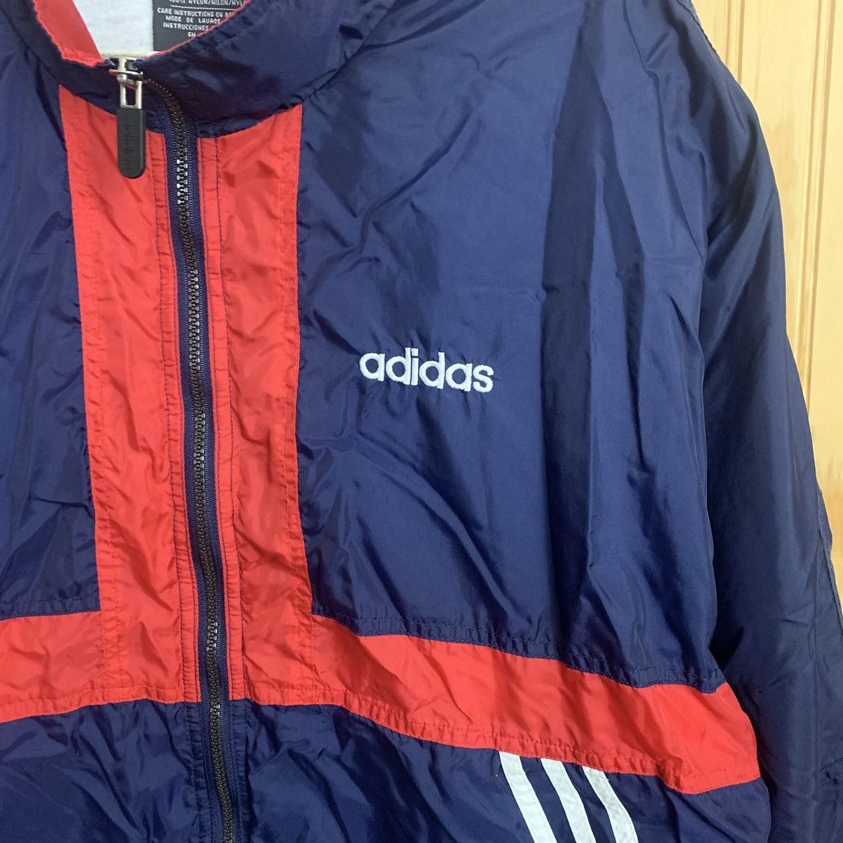 Adidas × Vintage Horizontal Striped Navy Red White Windbreaker Size US L / EU 52-54 / 3 - 2 Thumbnail