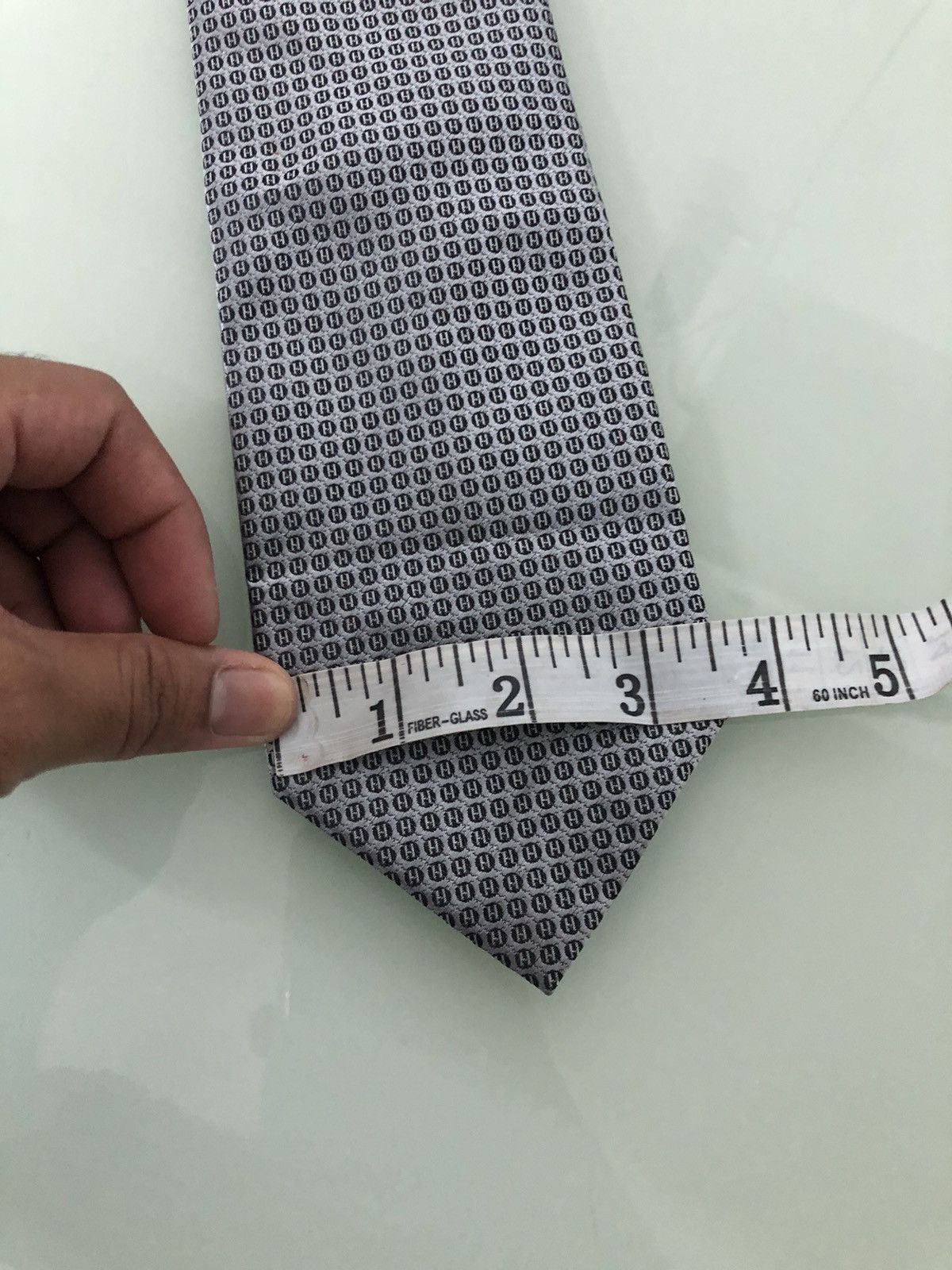 Hermes Vintage Hermes Paris Monogram Silver Silk Ties Size ONE SIZE - 13 Thumbnail