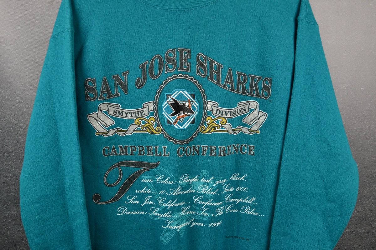 Vintage San Jose Sharks Nutmeg 1991 NHL sweatshirt jersey