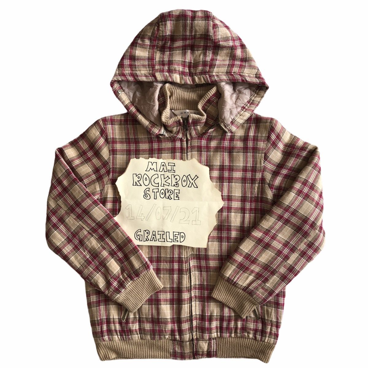 Japanese Brand Vintage 90's Checkered Sweater Zipper Hoodie by GRECOT Size US S / EU 44-46 / 1 - 1 Thumbnail