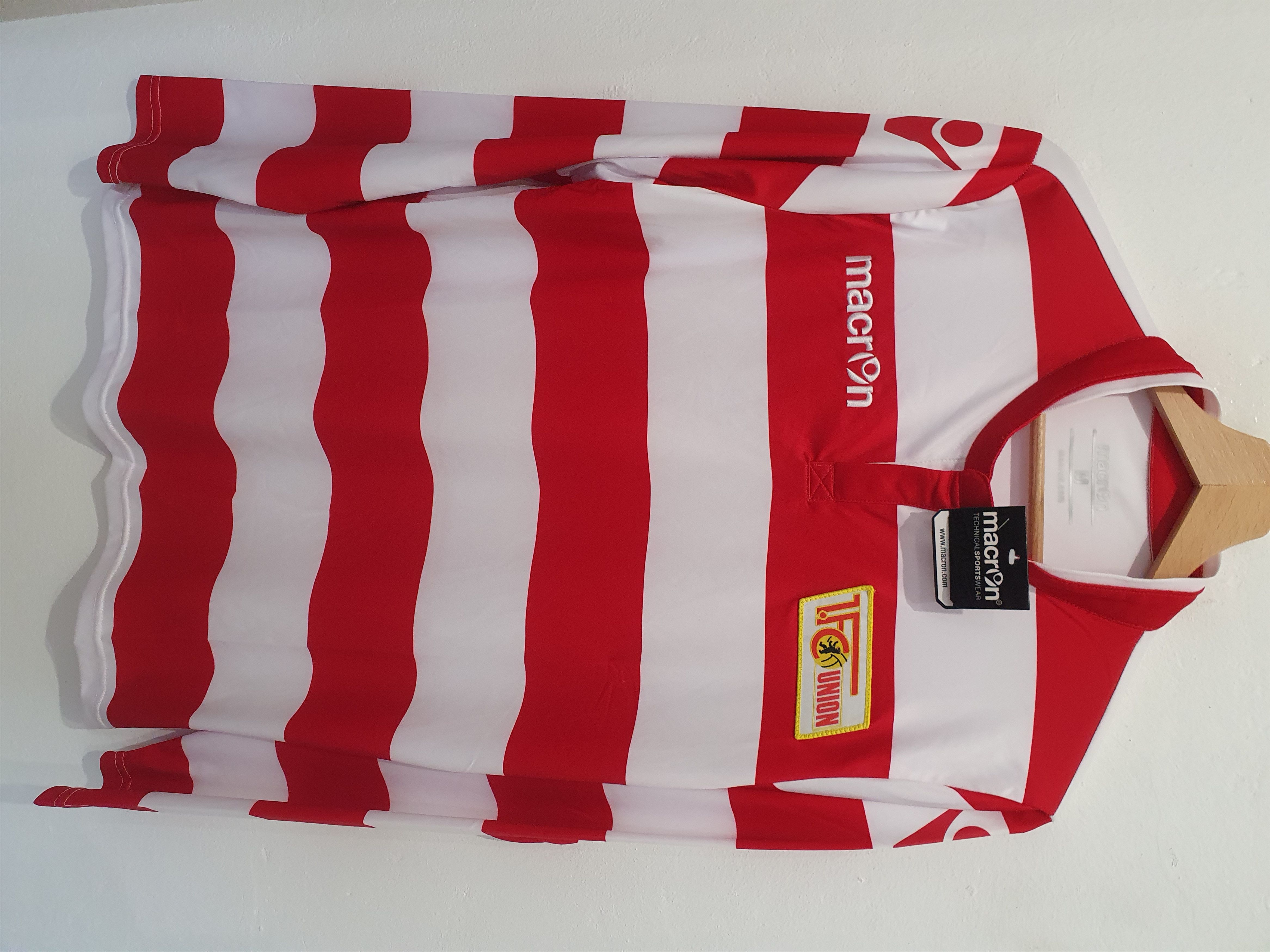 image of Jersey x Soccer Jersey 1. Fc Union Berlin Macron Size M New Longsleeve Long in Red White, Men's