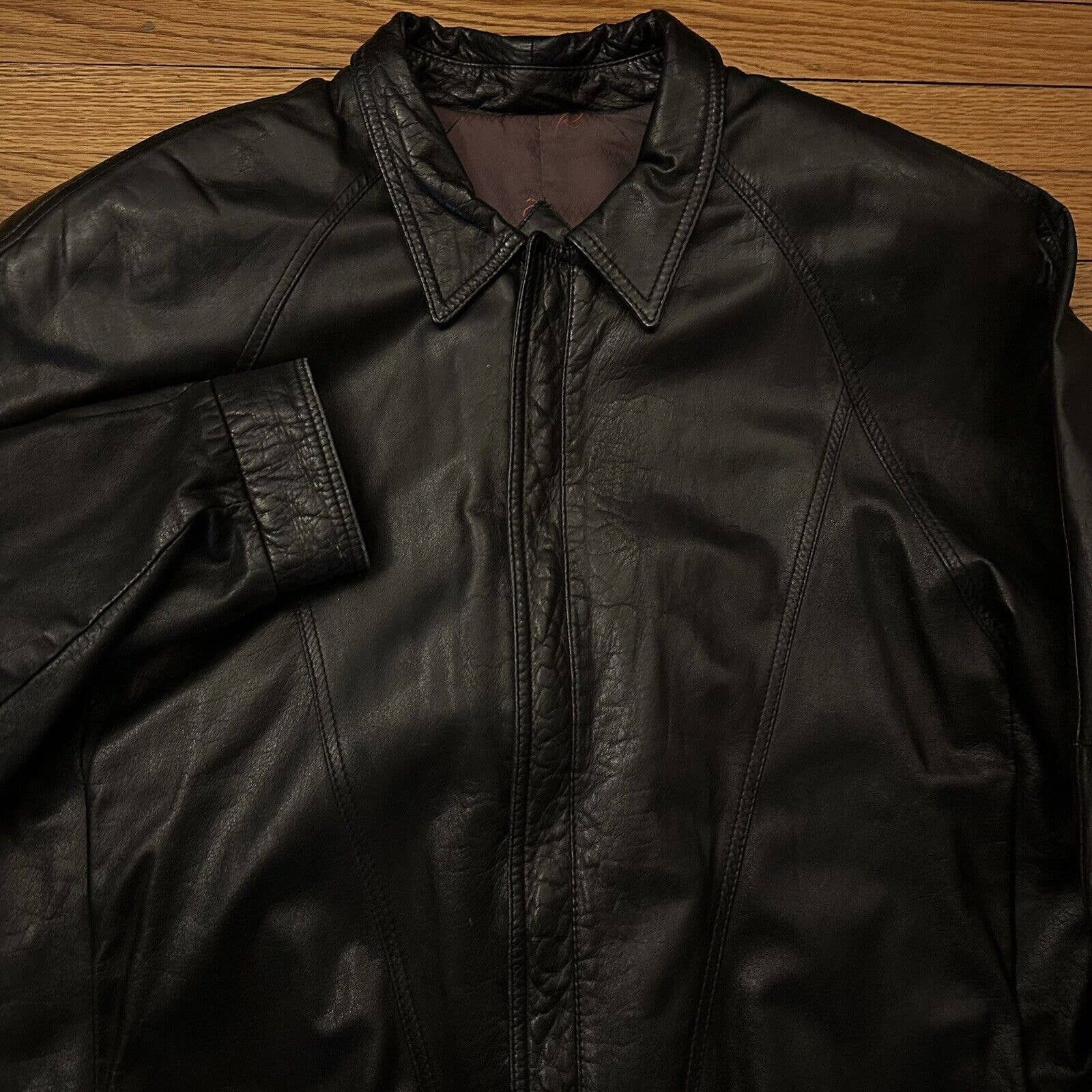 Vintage Remy shops Soft Black Leather Jacket Size 40 Men Made In USA