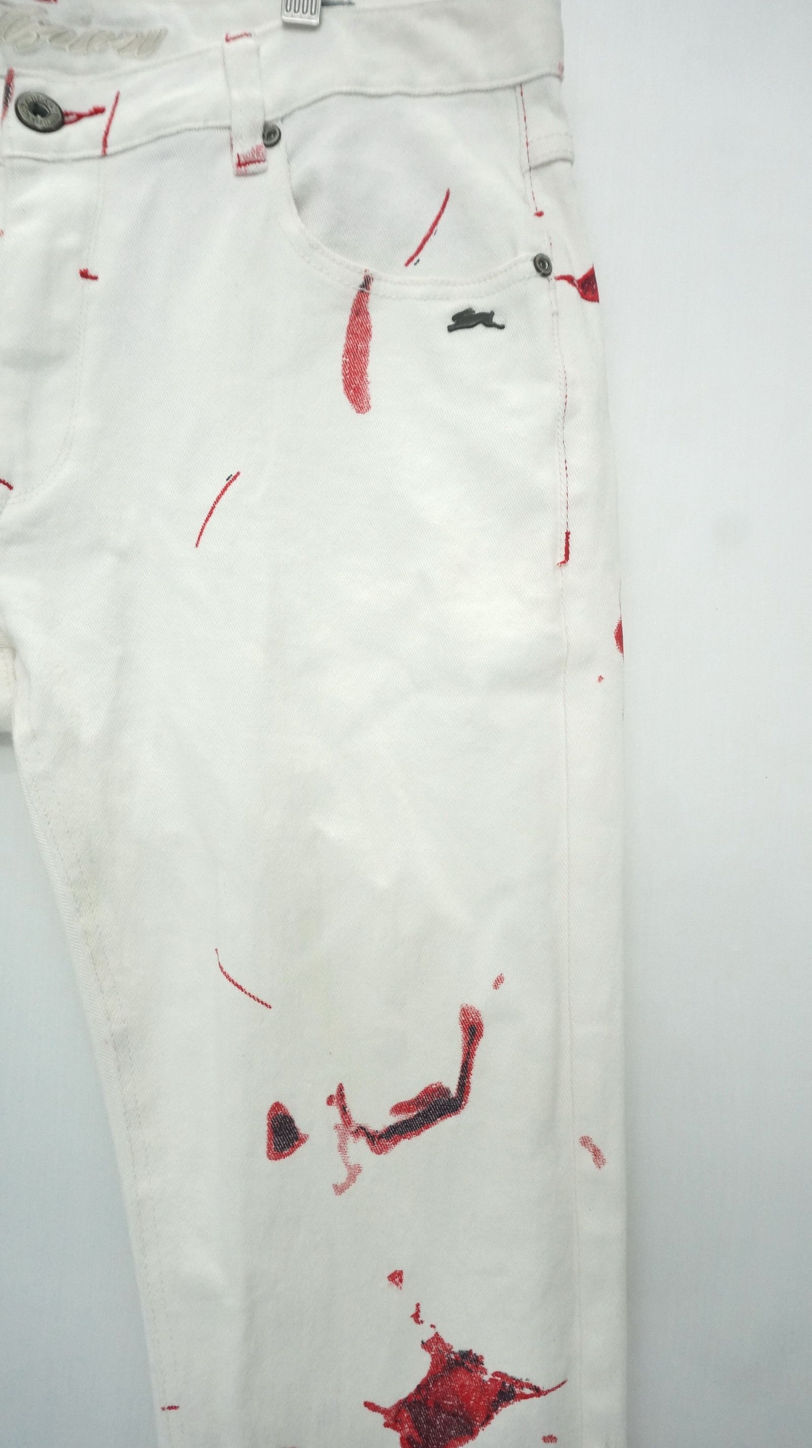 Other 🔥 Dope Bloodspill Printed 🔥 Design Offwhite jeans Size US 37 - 7 Thumbnail