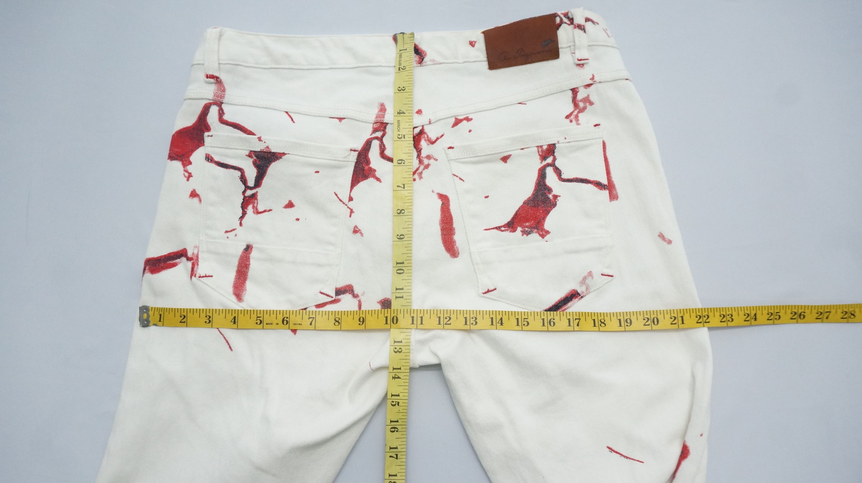 Other 🔥 Dope Bloodspill Printed 🔥 Design Offwhite jeans Size US 37 - 20 Thumbnail