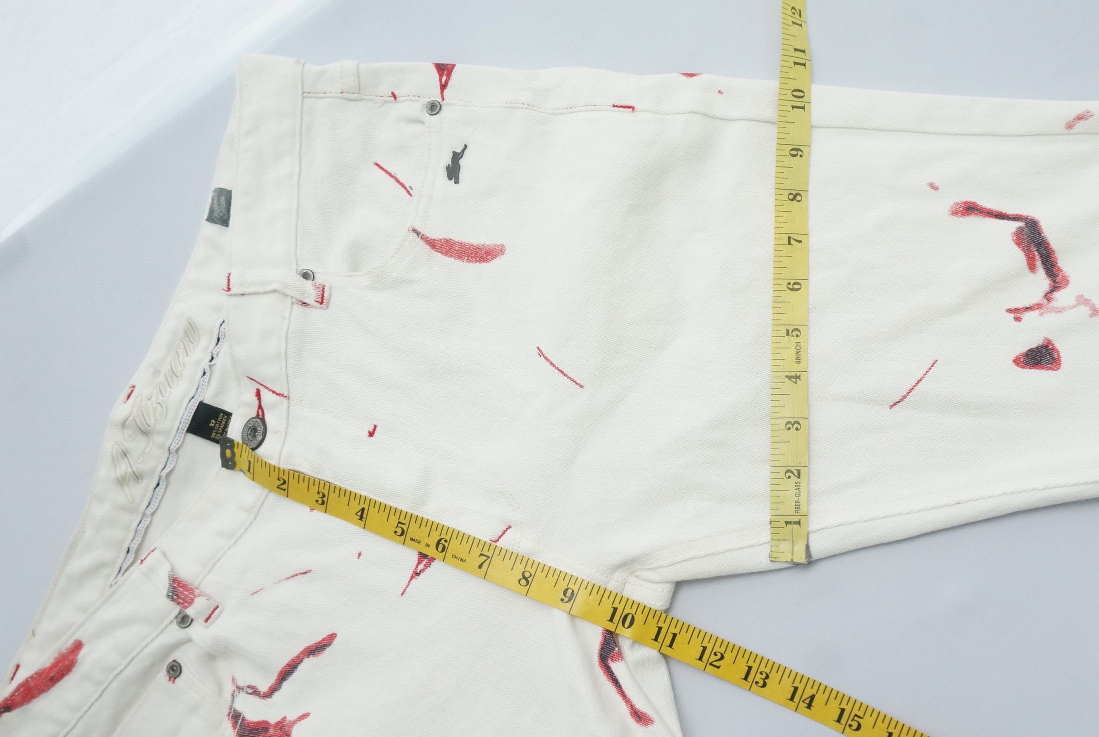 Other 🔥 Dope Bloodspill Printed 🔥 Design Offwhite jeans Size US 37 - 17 Thumbnail