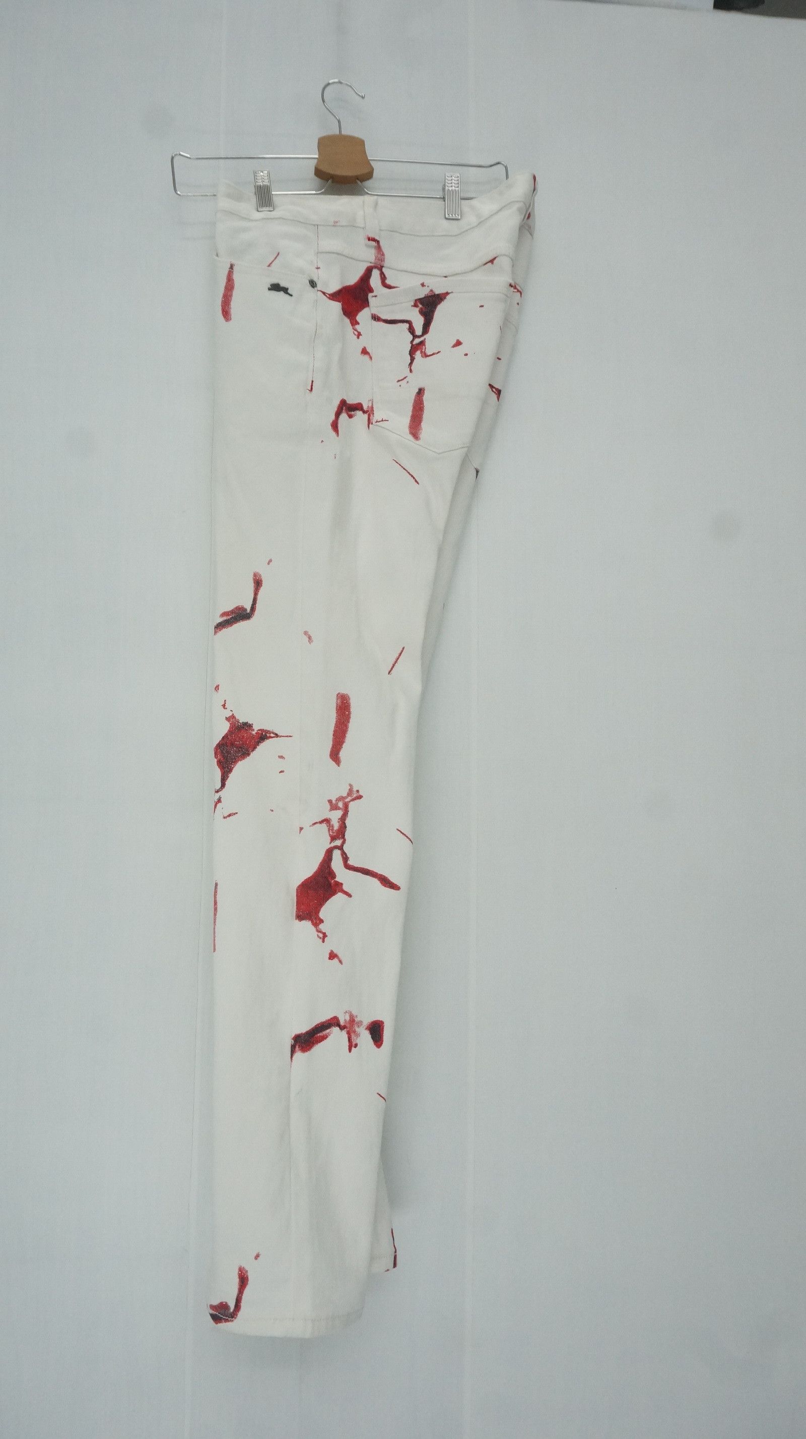 Other 🔥 Dope Bloodspill Printed 🔥 Design Offwhite jeans Size US 37 - 23 Thumbnail