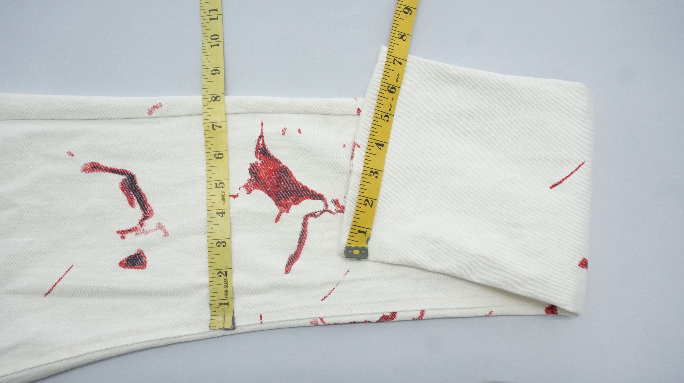 Other 🔥 Dope Bloodspill Printed 🔥 Design Offwhite jeans Size US 37 - 19 Thumbnail