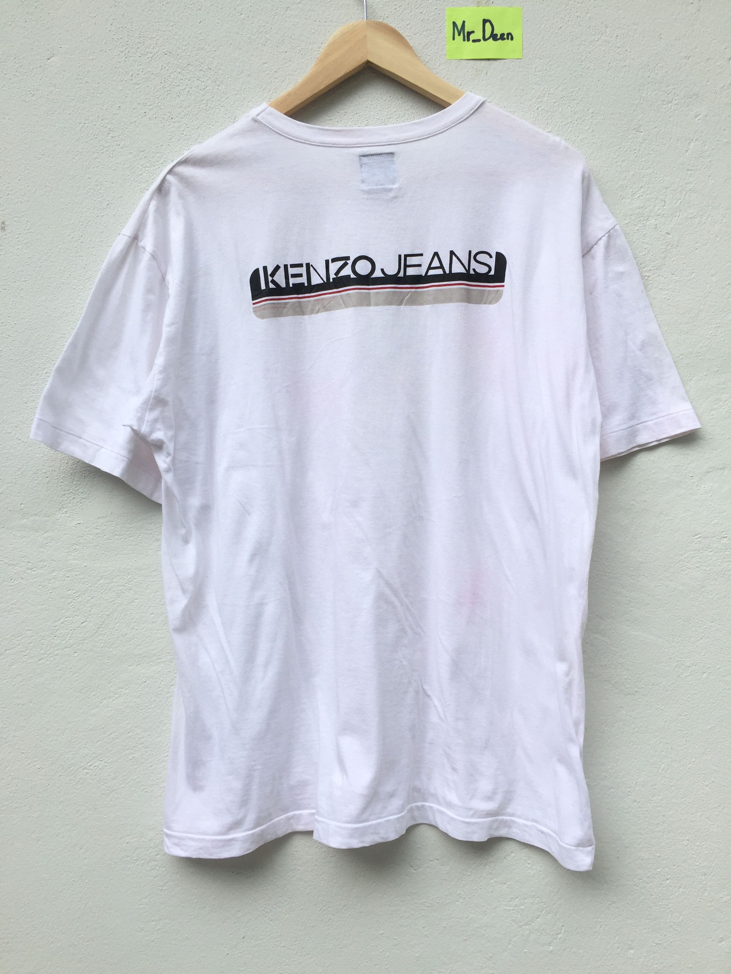 Kenzo Vintage Rare Vintage 90s White KENZO Jeans Logo Tee Grailed