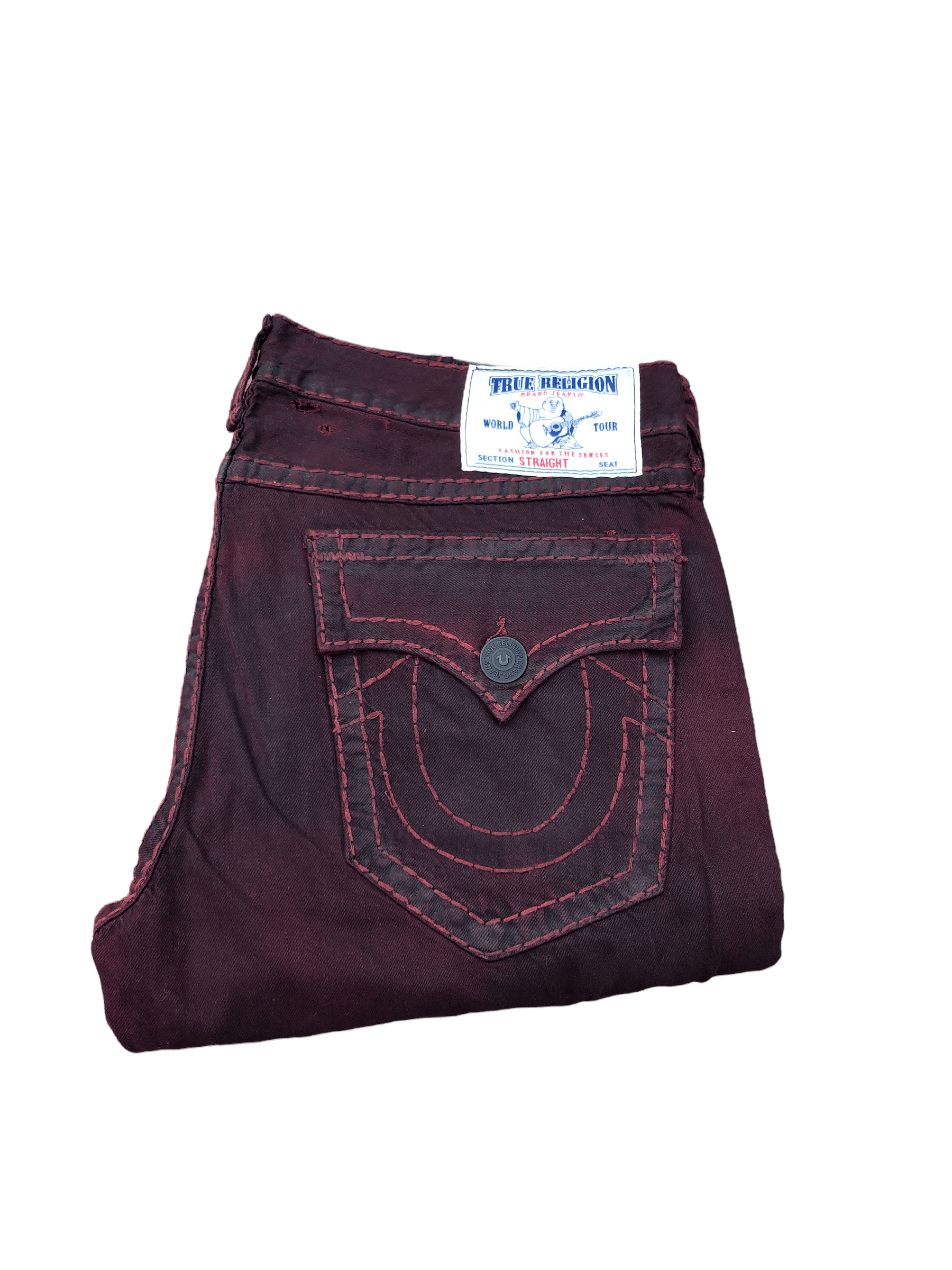 True Religion × Vintage Vintage True Religion Jeans Size 38 STRAIGHT Red Size US 38 / EU 54 - 8 Thumbnail