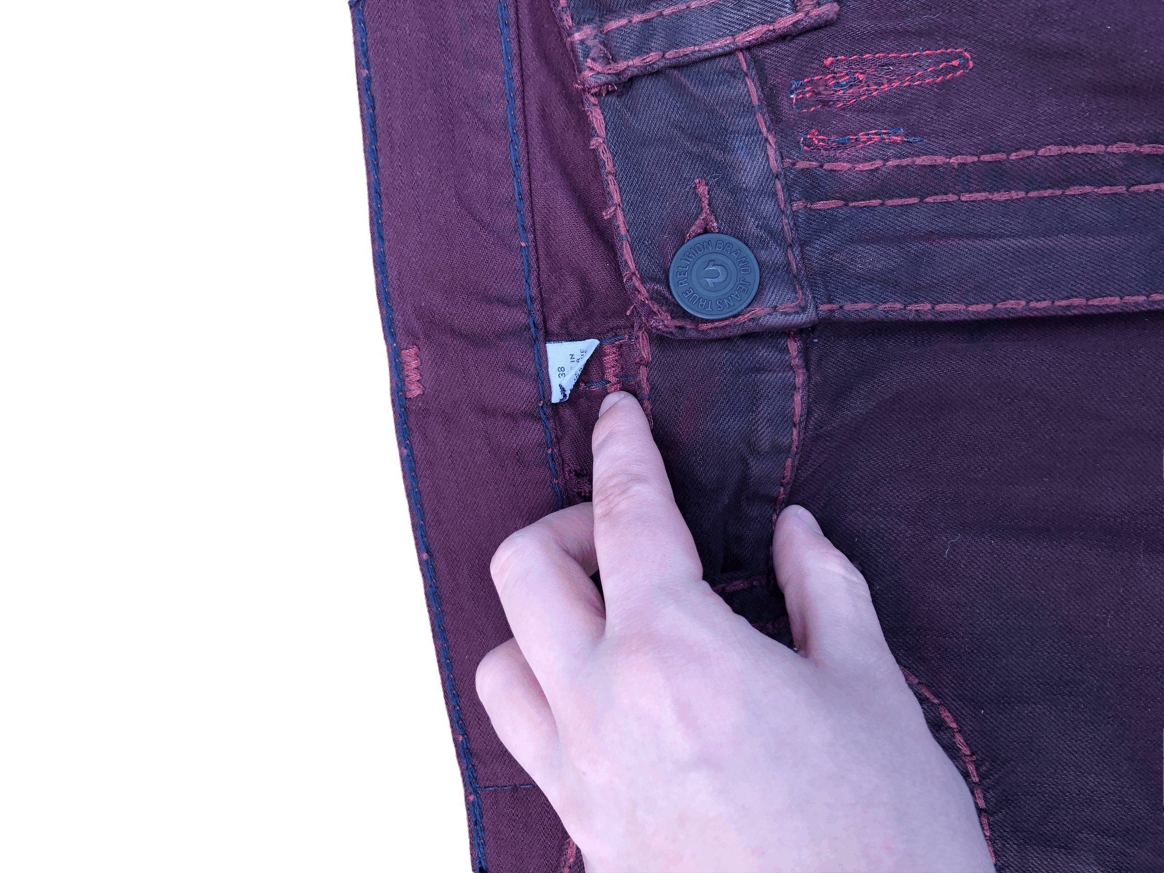 True Religion × Vintage Vintage True Religion Jeans Size 38 STRAIGHT Red Size US 38 / EU 54 - 16 Thumbnail