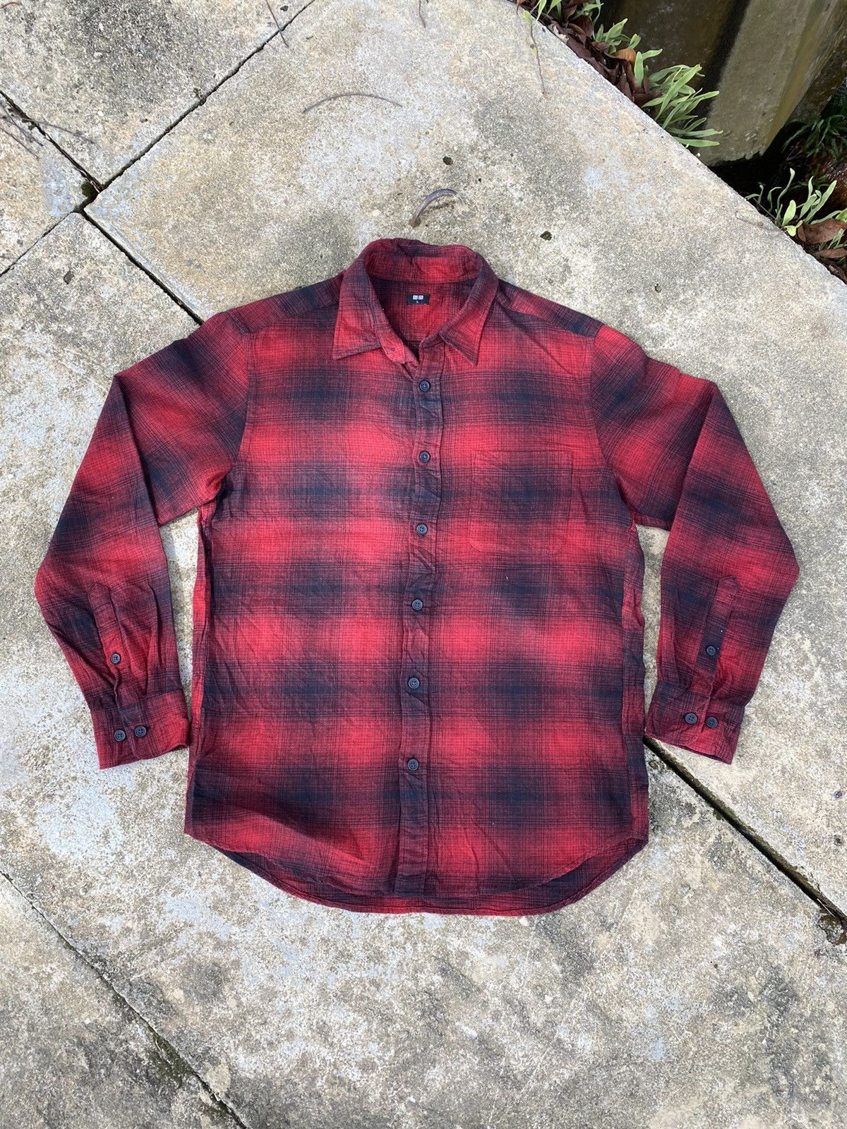 image of Seditionaries x Uniqlo Steals Uniqlo Shadow Plaid Shirt in Checkered, Men's (Size Large)