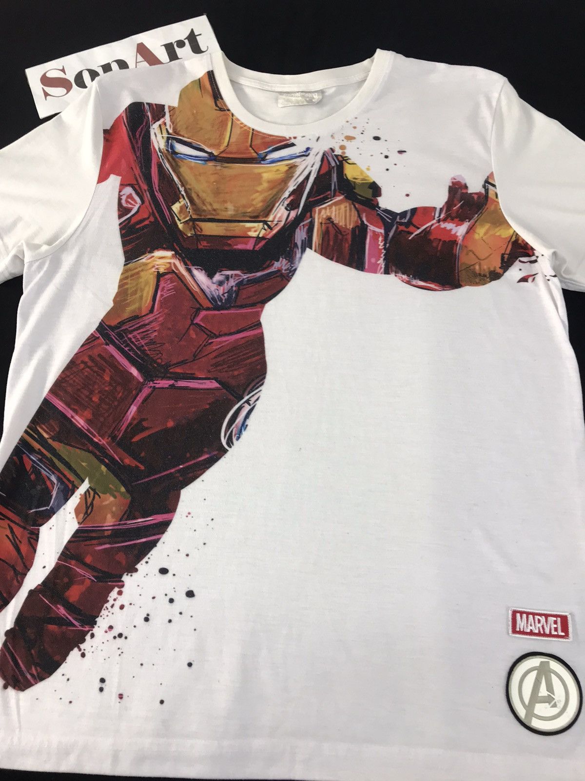 Giordano × Marvel Comics Giordano X Marvel Avengers Big Logo Iron Man Tee Size US L / EU 52-54 / 3 - 3 Thumbnail