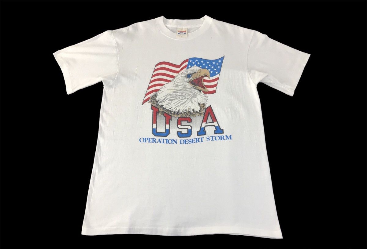 Vintage Vintage Usa Operation Desert Storm Big Logo Eagle Tee Size US L / EU 52-54 / 3 - 1 Thumbnail