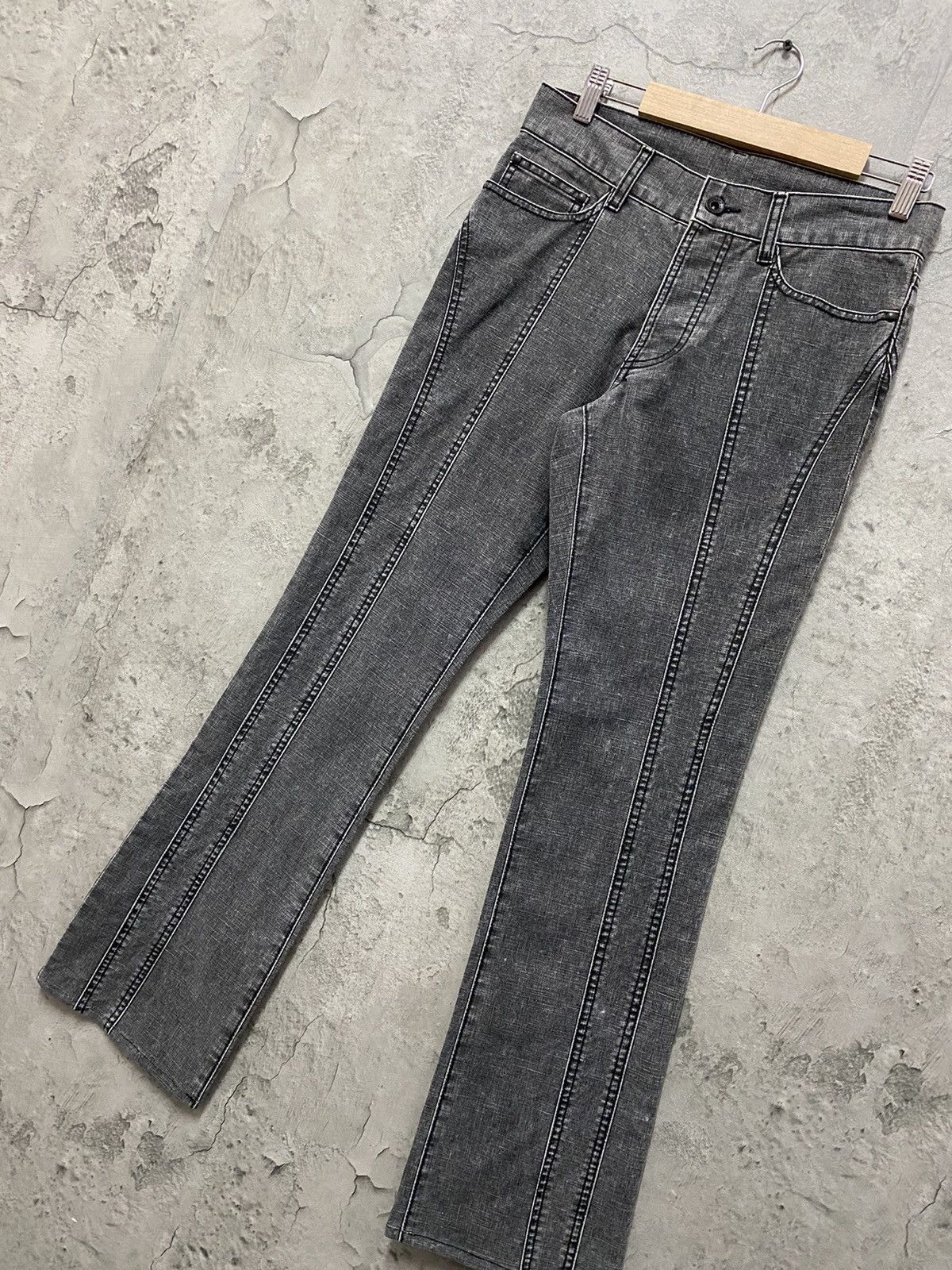 5351 POUR LES HOMMES × Japanese Brand 5351 Pour Less Homme Reconstructed Flared Denim Pants Size US 29 - 3 Thumbnail