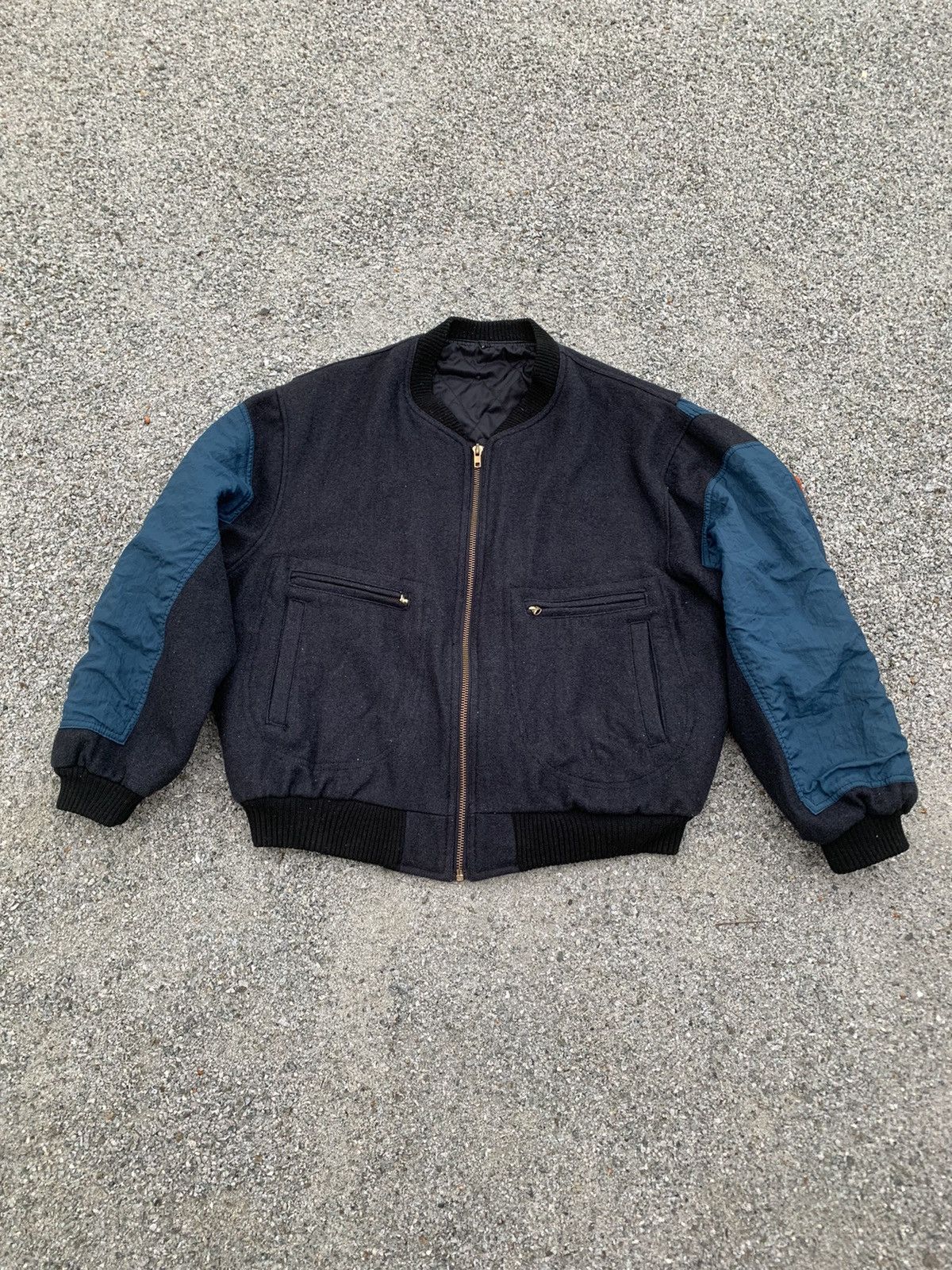 Vintage Vintage Zip Up Wool Bombers Jacket Size US XL / EU 56 / 4 - 2 Thumbnail