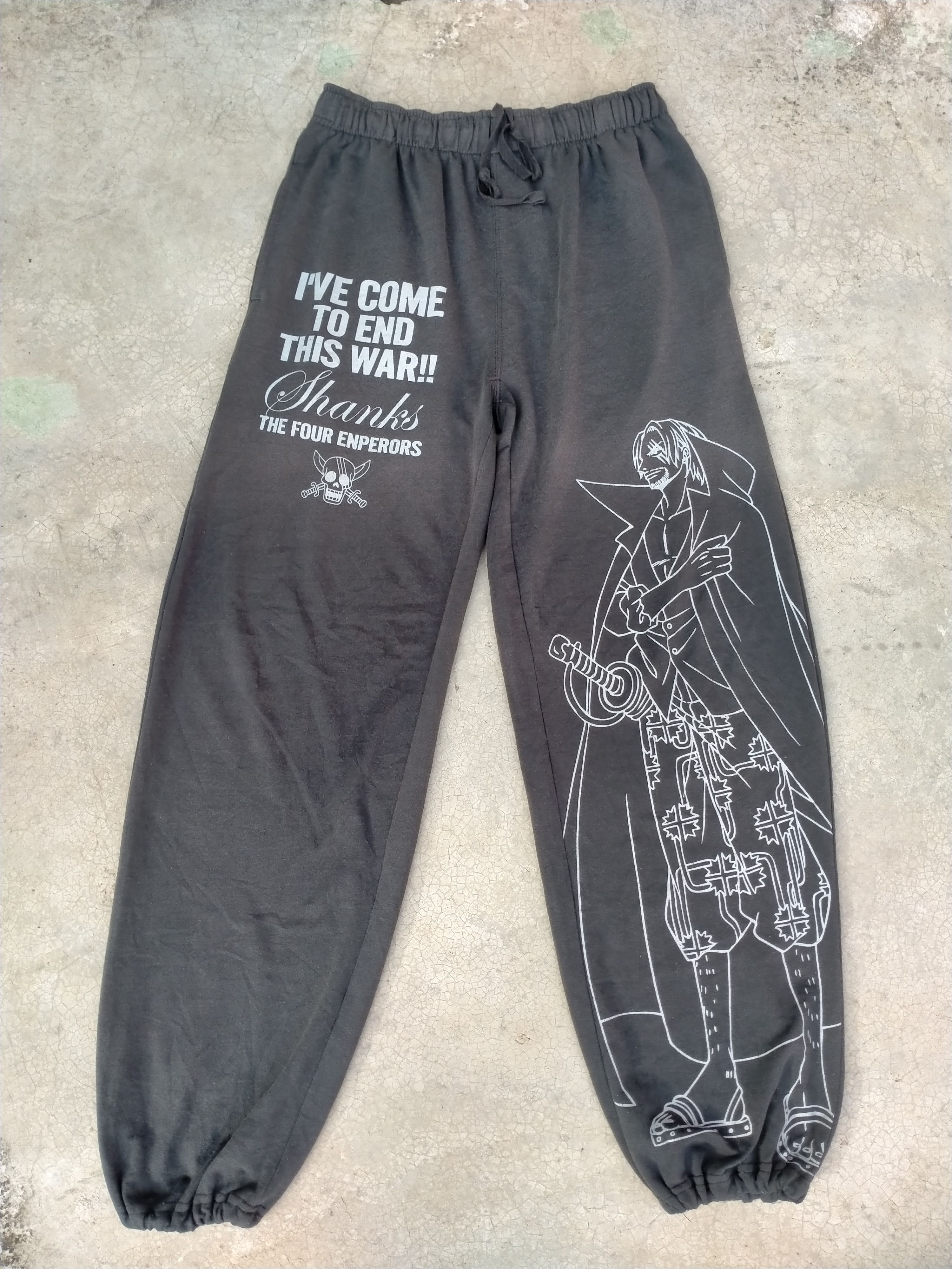 Anime × Japanese Brand × One Piece Extremely Rare VTG ONE PIECE AKAGAMI NO SHANKS Sweatpants Size US 34 / EU 50 - 1 Thumbnail