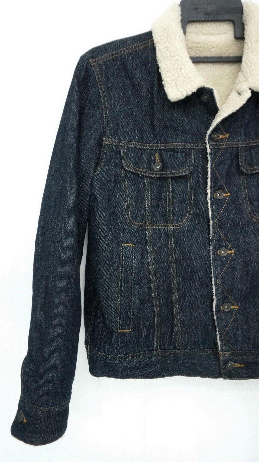 Japanese Brand 🔥🇯🇵 Japan GU Sherpa Indigo Denim Jacket Size US M / EU 48-50 / 2 - 3 Thumbnail