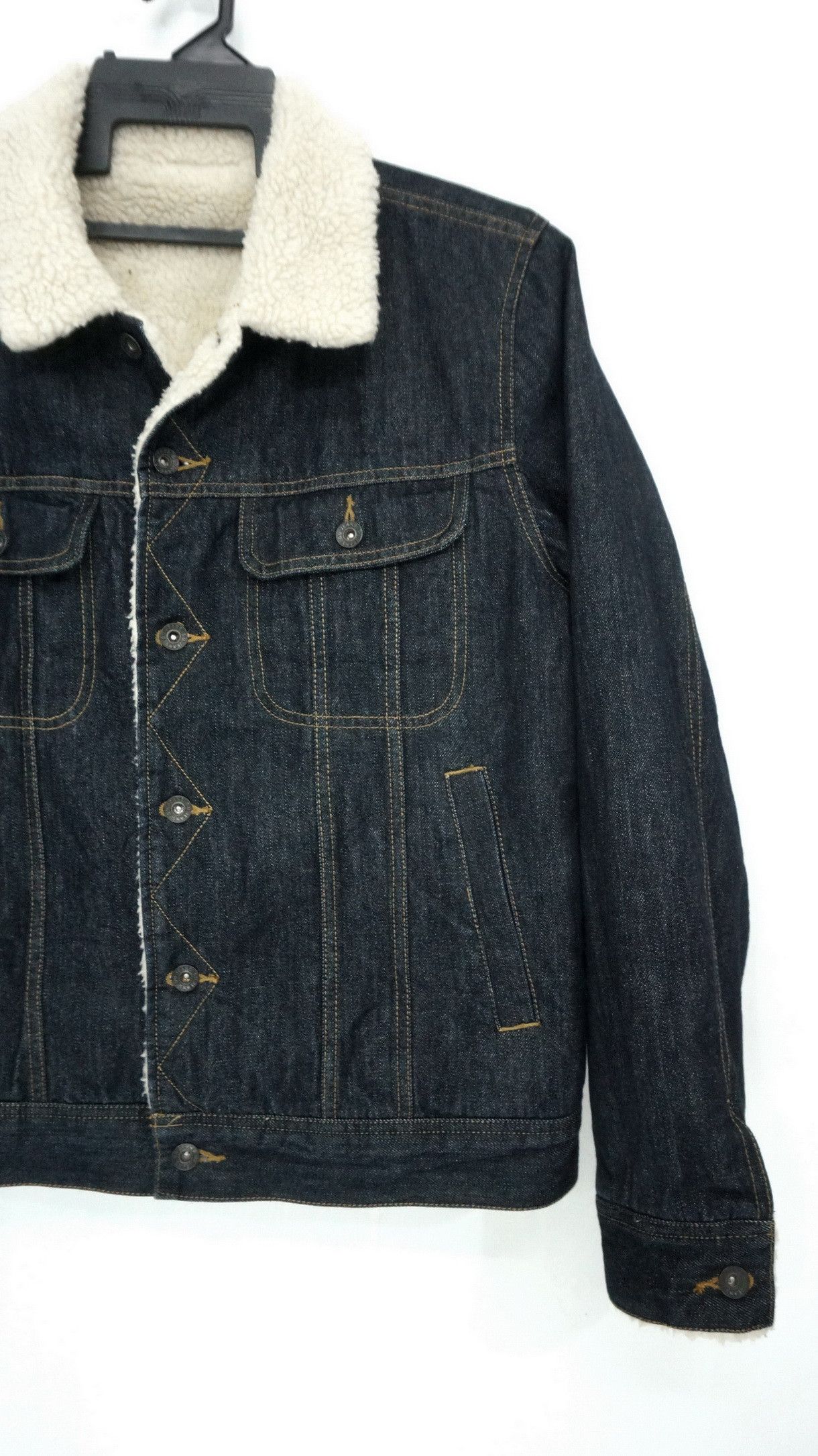 Japanese Brand 🔥🇯🇵 Japan GU Sherpa Indigo Denim Jacket Size US M / EU 48-50 / 2 - 4 Thumbnail