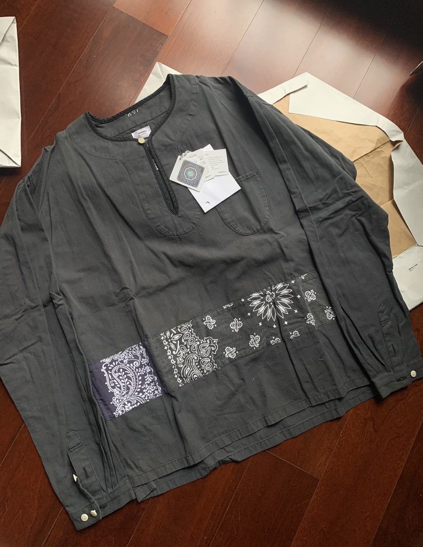 visvim 18AW BORDER BANDANA TUNIC SHIRT