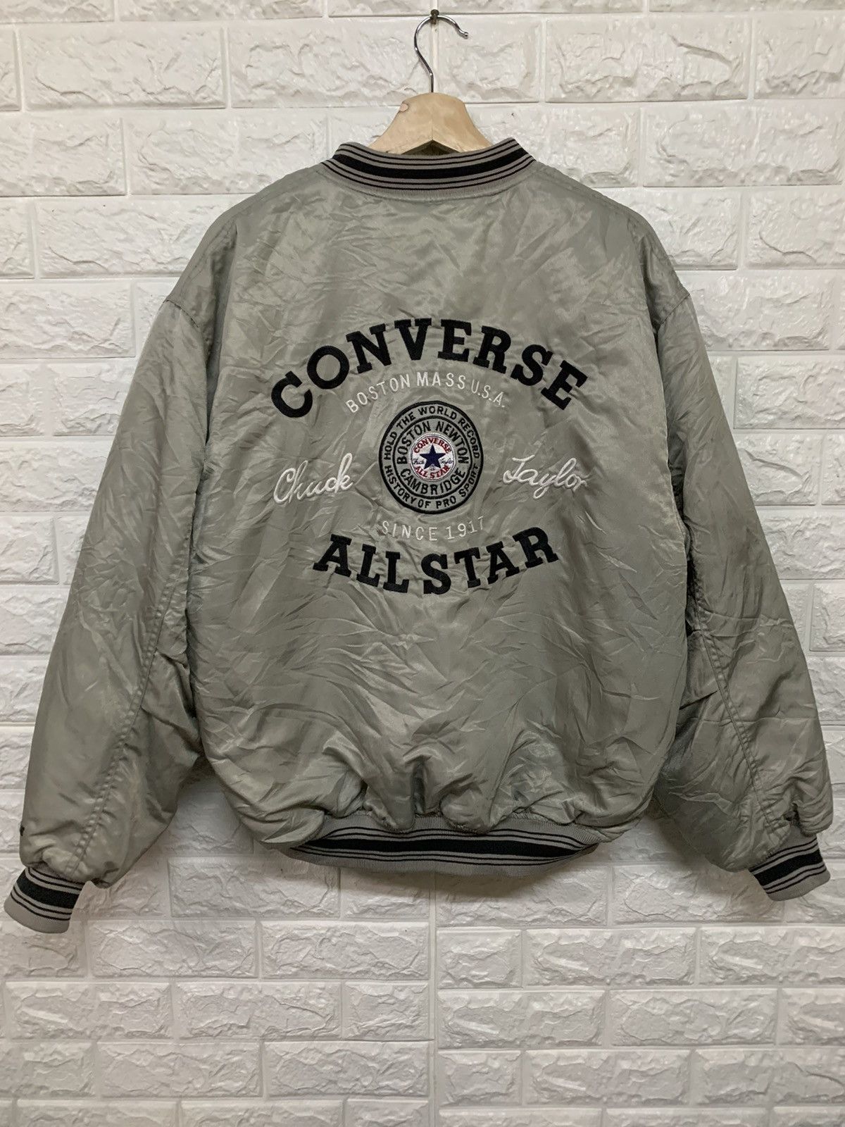 Converse × Vintage Vintage Converse All Star Bomber Jacket Size US XL / EU 56 / 4 - 1 Thumbnail