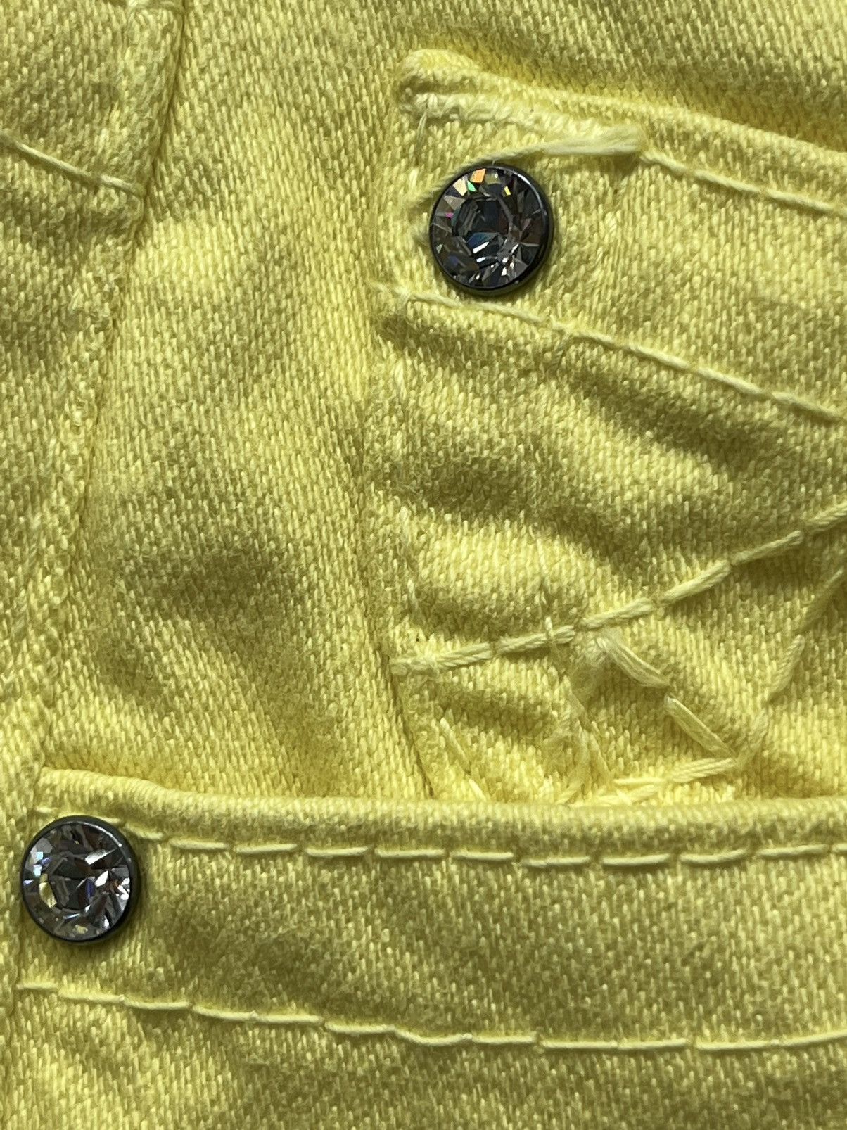 True Religion 🔥SICK YELLOW T RELIGION DISCO CANDICE Crystal Button Flared Size 29" - 8 Thumbnail
