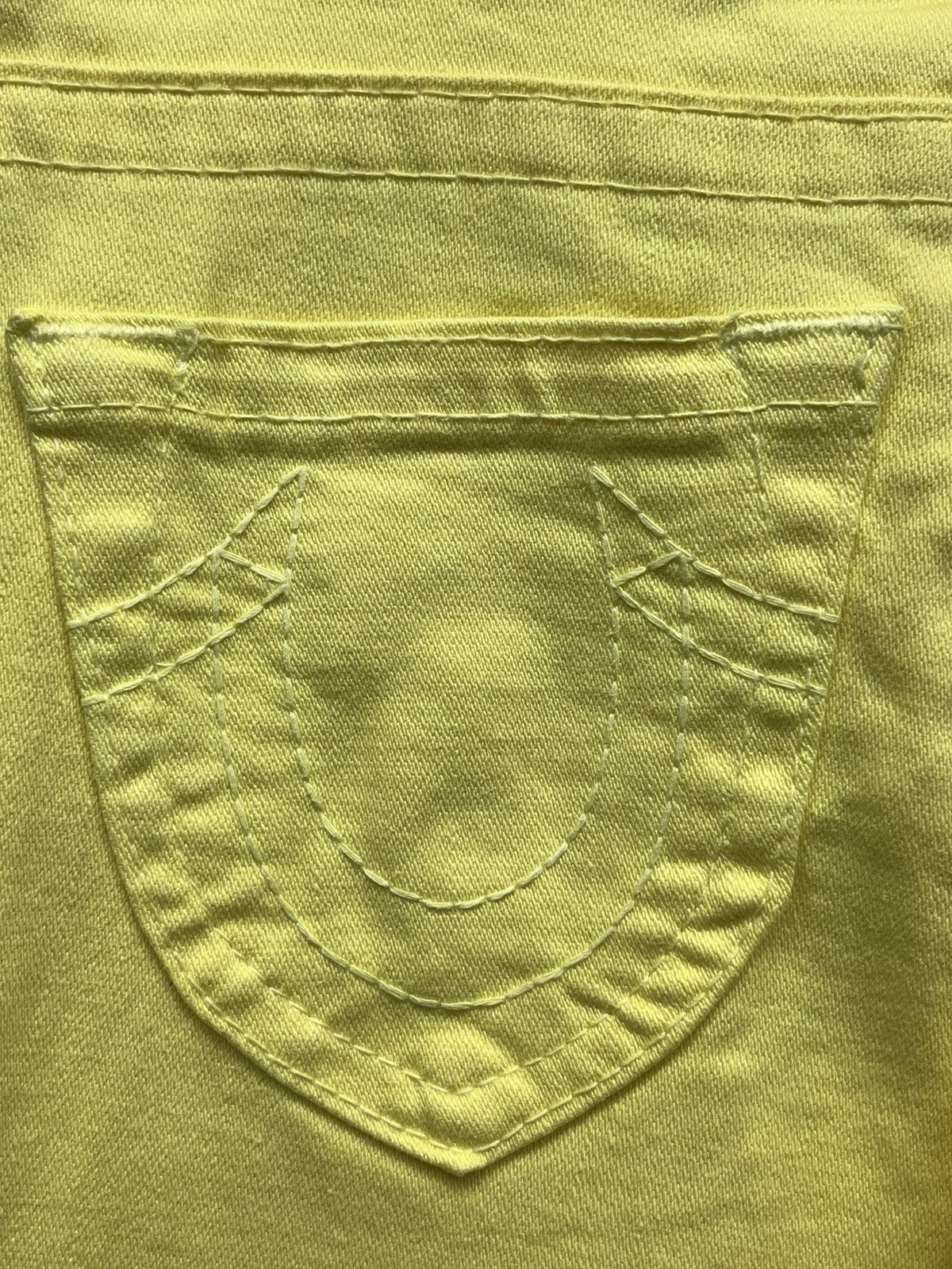 True Religion 🔥SICK YELLOW T RELIGION DISCO CANDICE Crystal Button Flared Size 29" - 4 Thumbnail