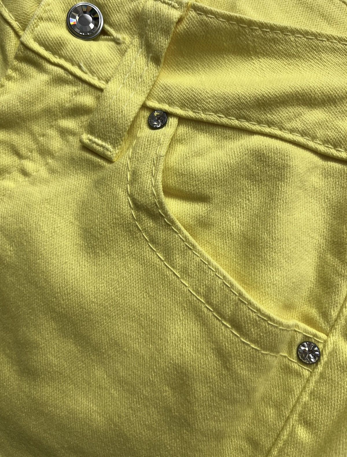 True Religion 🔥SICK YELLOW T RELIGION DISCO CANDICE Crystal Button Flared Size 29" - 7 Thumbnail