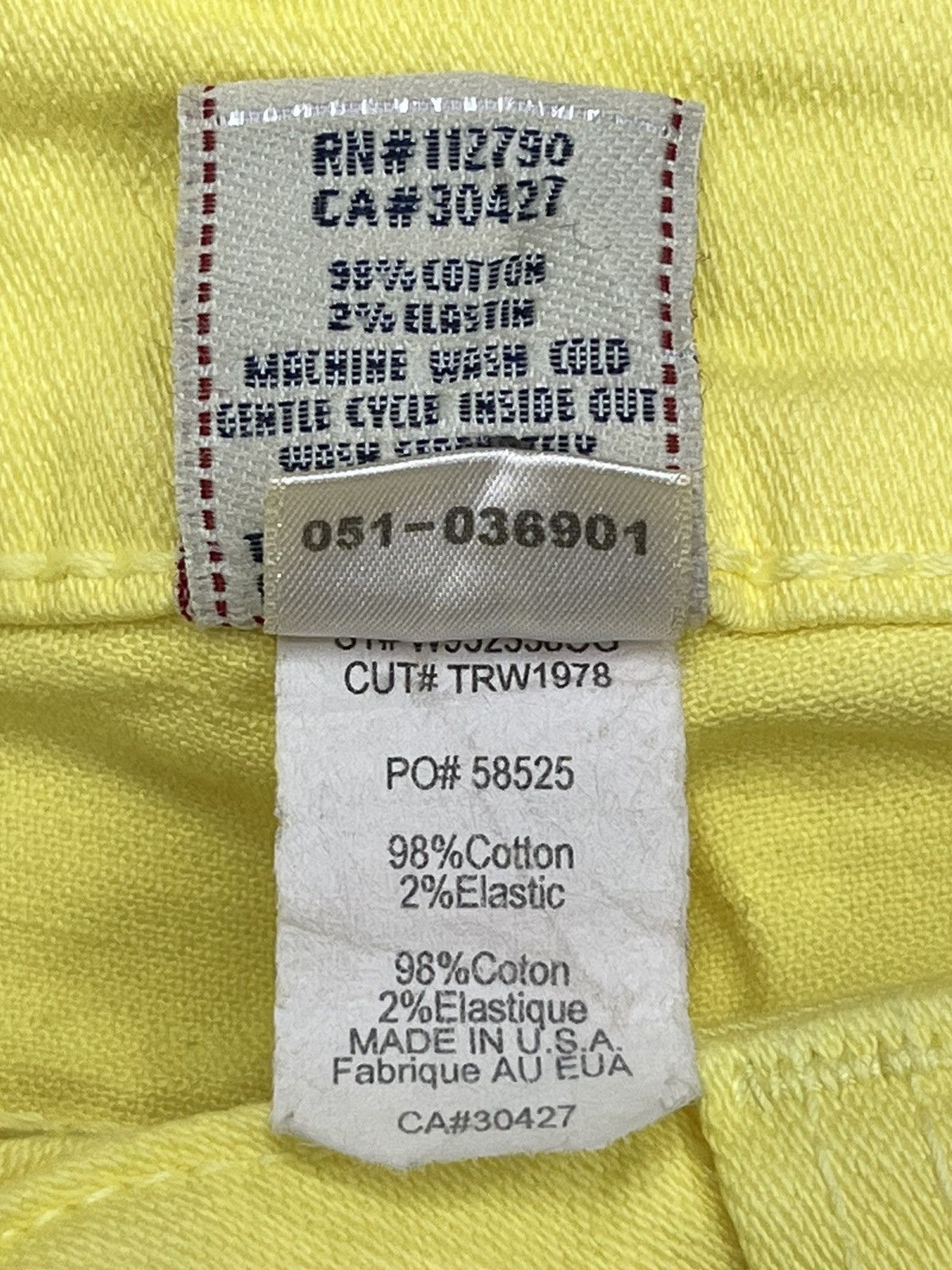 True Religion 🔥SICK YELLOW T RELIGION DISCO CANDICE Crystal Button Flared Size 29" - 13 Thumbnail