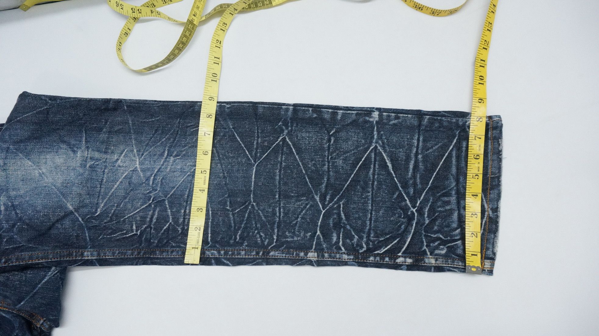 Japanese Brand NYLAUS DARK BLUE Acid Wash Distressed Double Waist Jeans Size US 31 - 15 Thumbnail