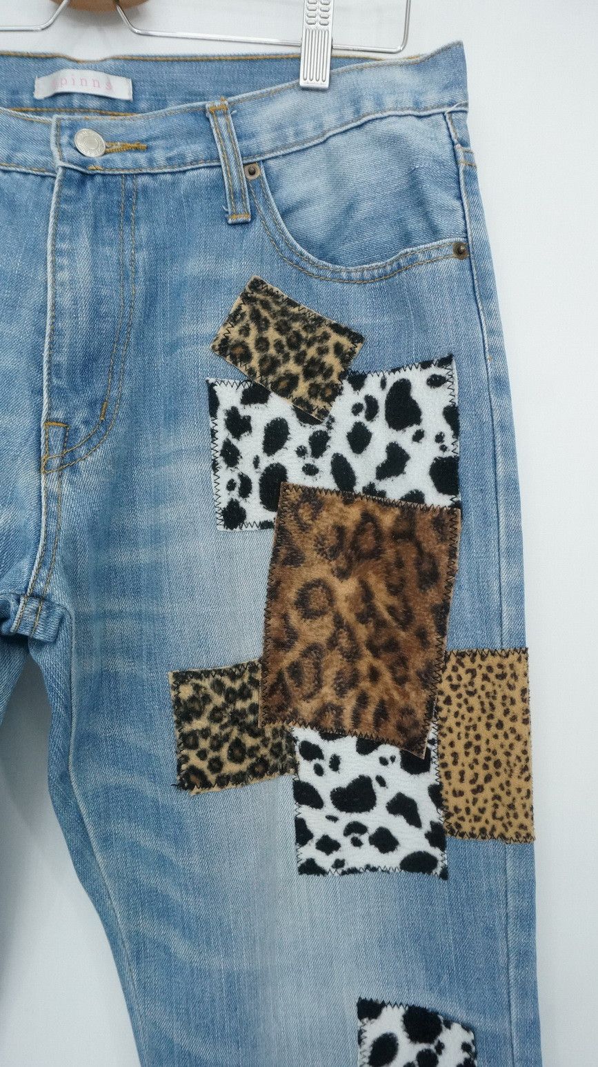 Japanese Brand Vintage Japan Patchwork Jeans Size US 33 - 5 Thumbnail