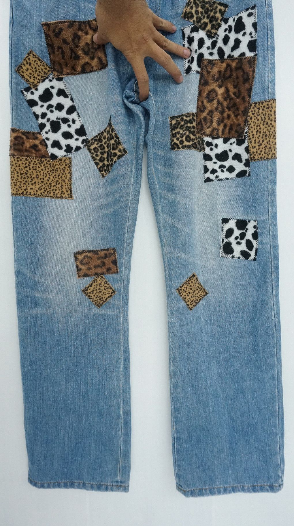 Japanese Brand Vintage Japan Patchwork Jeans Size US 33 - 7 Thumbnail