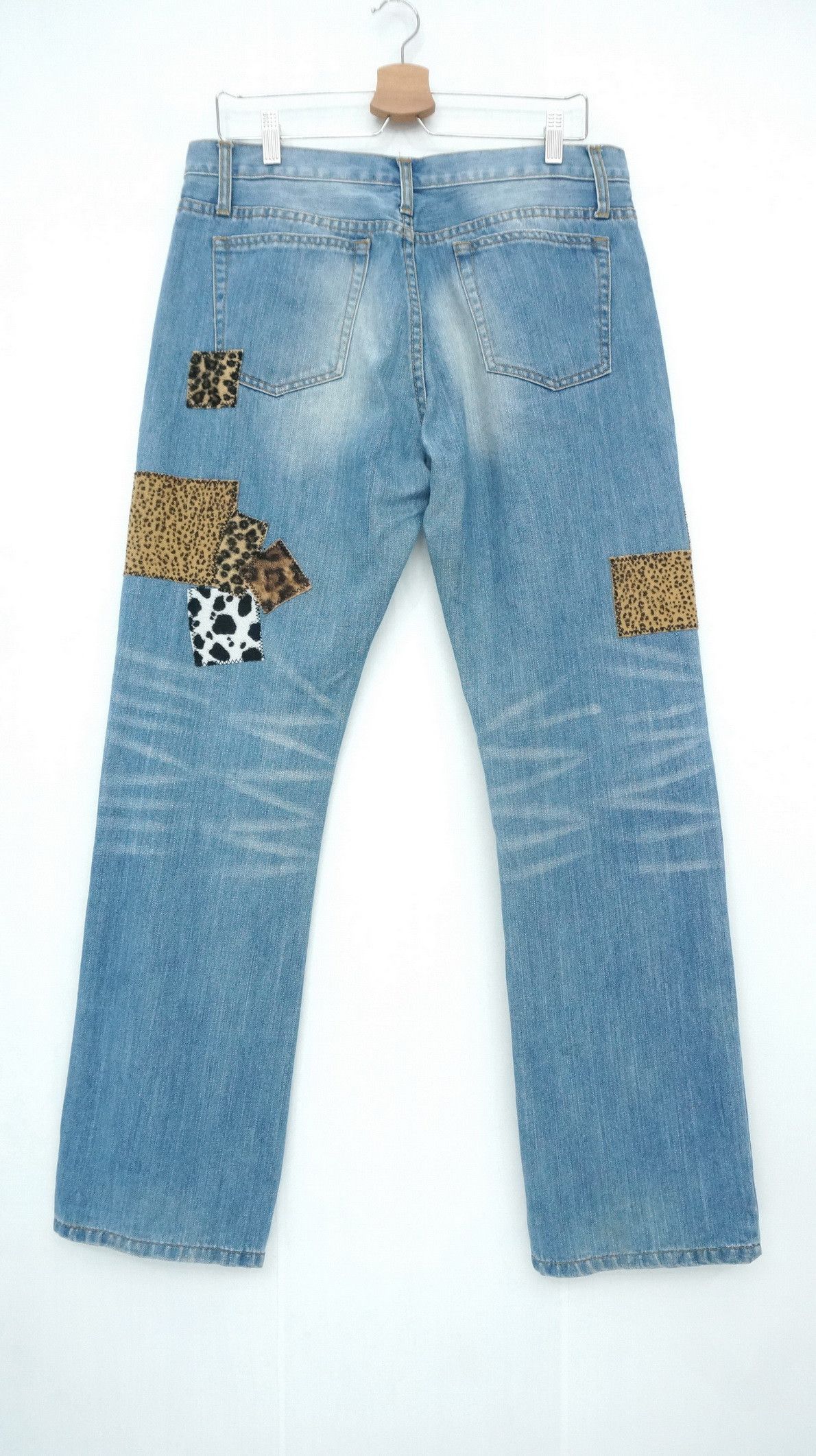 Japanese Brand Vintage Japan Patchwork Jeans Size US 33 - 3 Thumbnail