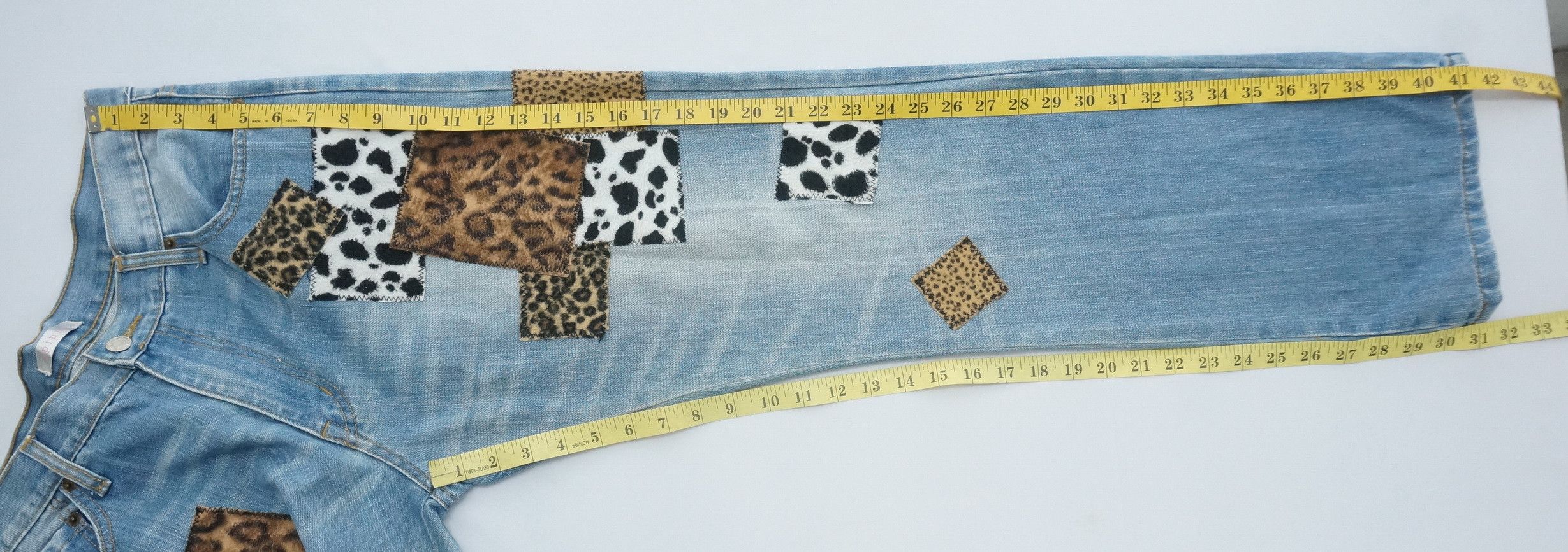 Japanese Brand Vintage Japan Patchwork Jeans Size US 33 - 12 Thumbnail