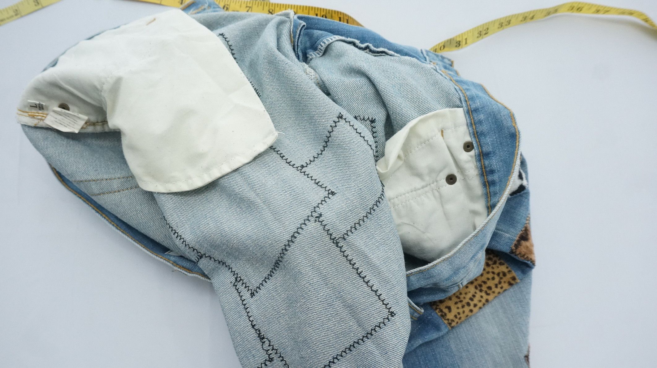 Japanese Brand Vintage Japan Patchwork Jeans Size US 33 - 17 Thumbnail