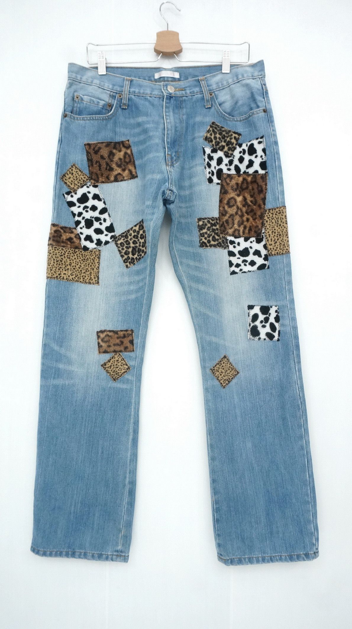 Japanese Brand Vintage Japan Patchwork Jeans Size US 33 - 2 Thumbnail