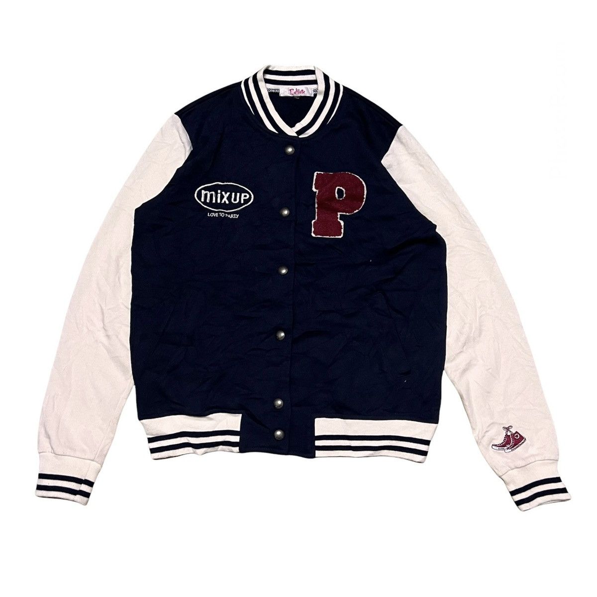 Japanese Brand Japanese Brand PKLT Pink Latte Varsity Jacket Streetwear Size US S / EU 44-46 / 1 - 1 Thumbnail