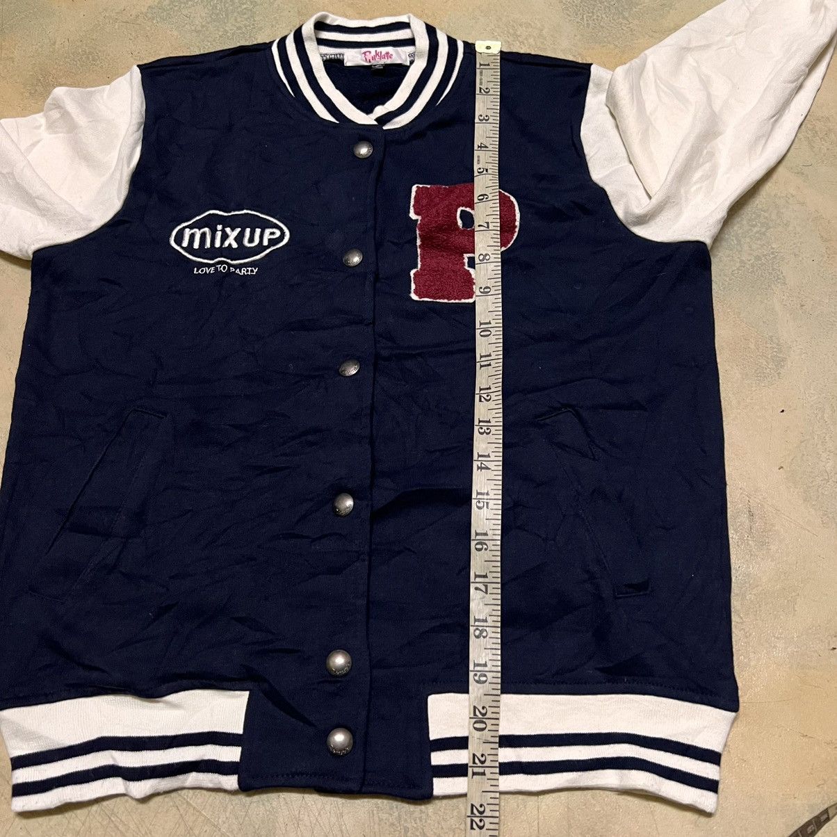 Japanese Brand Japanese Brand PKLT Pink Latte Varsity Jacket Streetwear Size US S / EU 44-46 / 1 - 9 Thumbnail