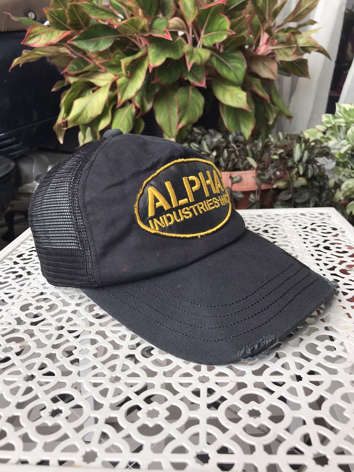 Alpha Industries × Vintage 🔥Distressed Alpha Industries X Trucker Cap Hat Size ONE SIZE - 5 Thumbnail