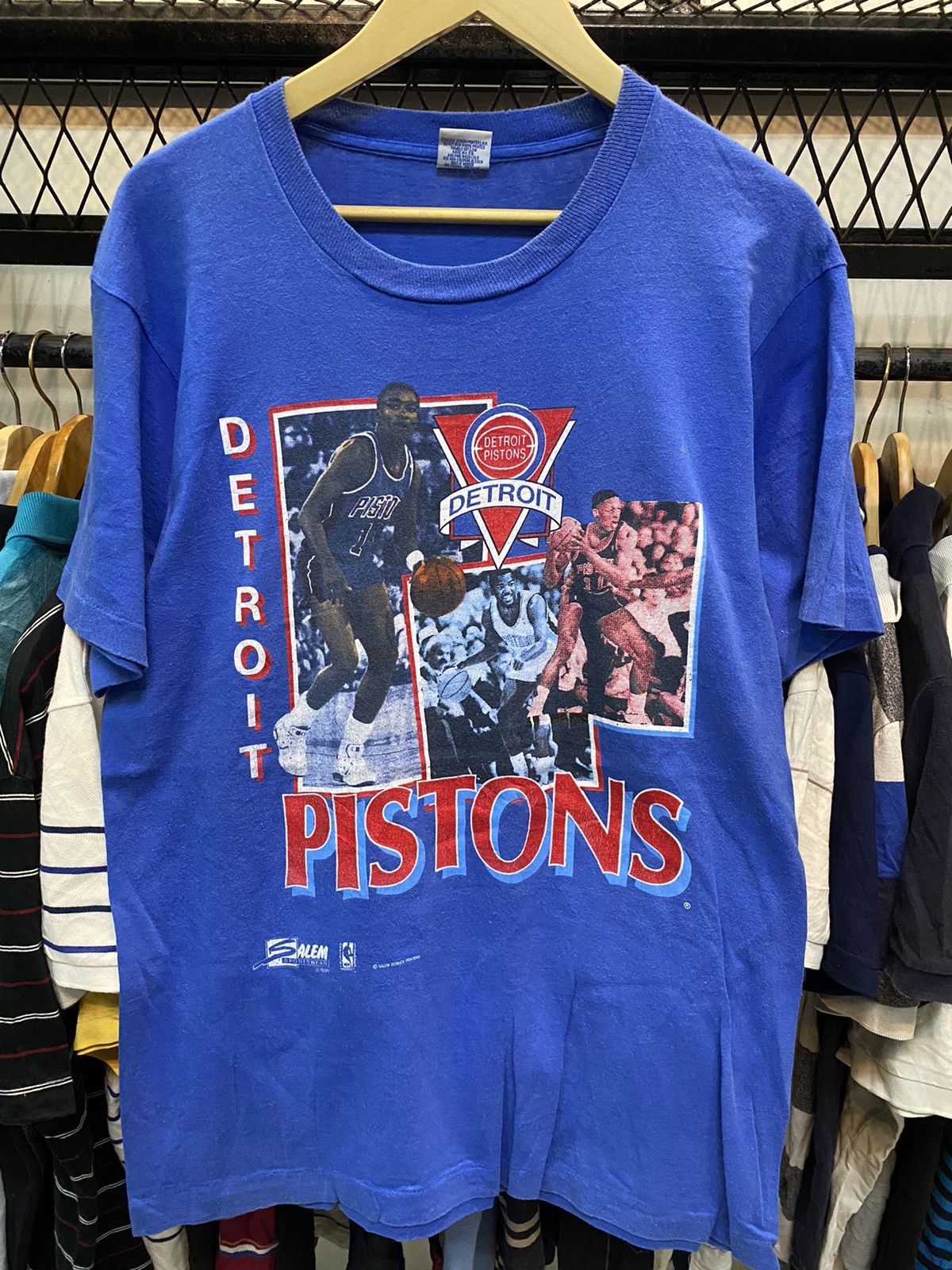 NBA × Rap Tees × Vintage Vintage Detroit Pistons NBA 1990 Raptees Salem sportwear Size US L / EU 52-54 / 3 - 2 Thumbnail