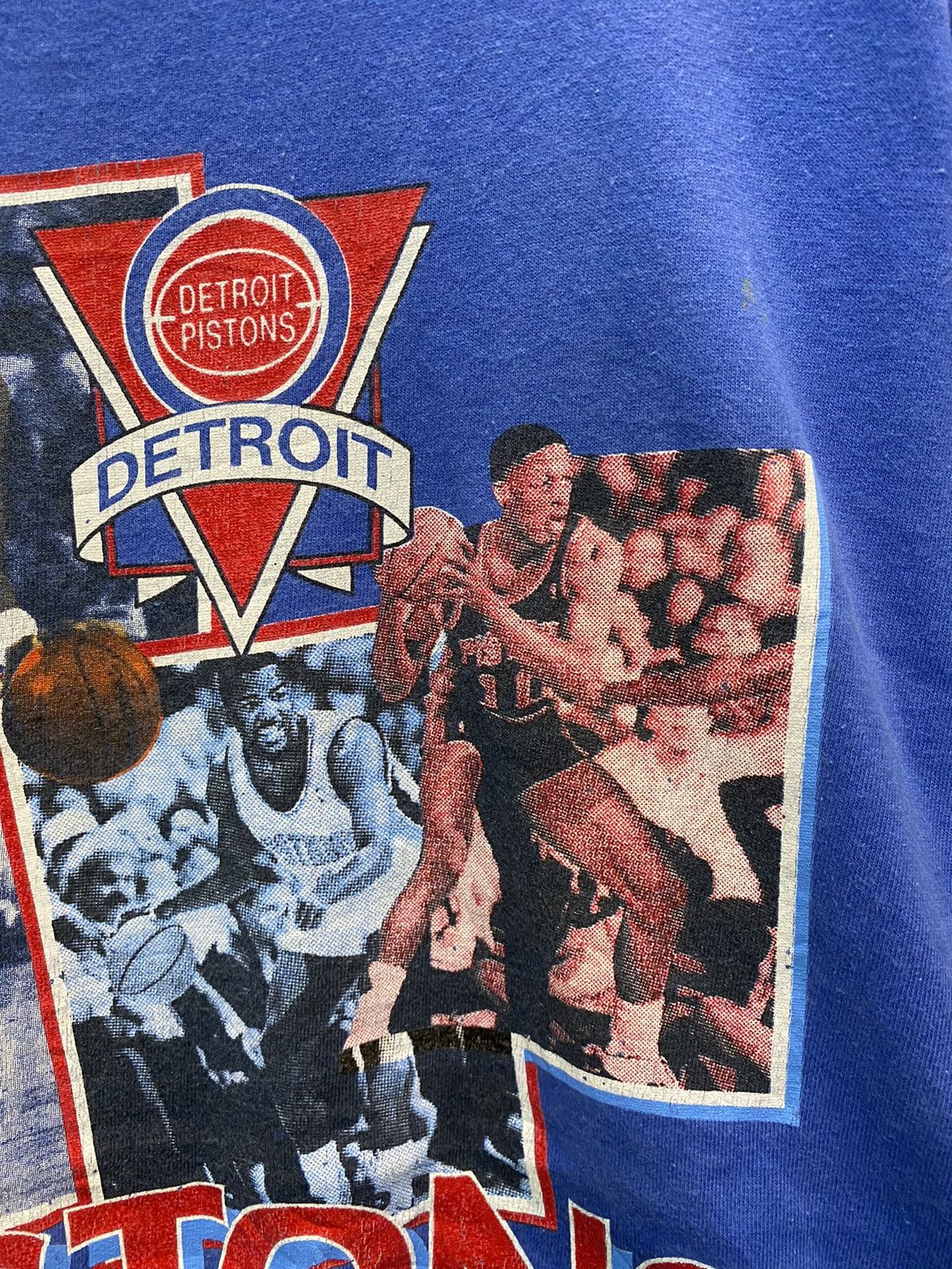 NBA × Rap Tees × Vintage Vintage Detroit Pistons NBA 1990 Raptees Salem sportwear Size US L / EU 52-54 / 3 - 3 Thumbnail