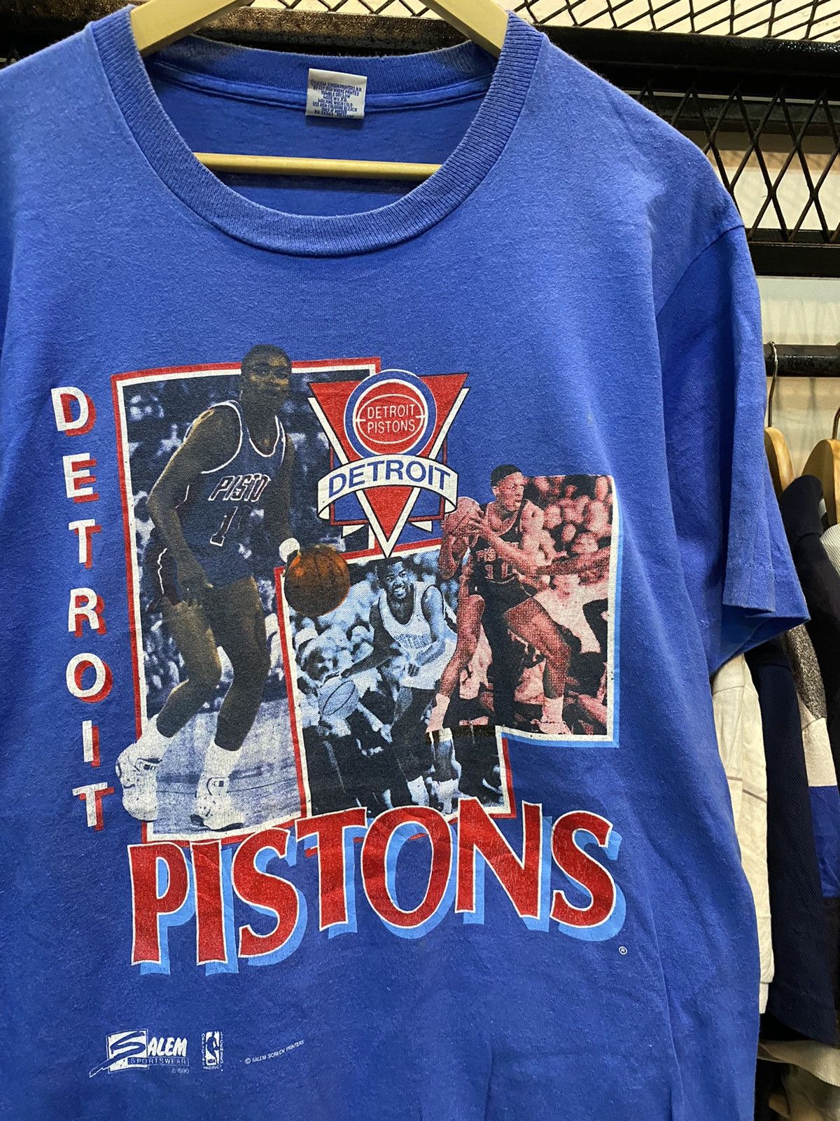 NBA × Rap Tees × Vintage Vintage Detroit Pistons NBA 1990 Raptees Salem sportwear Size US L / EU 52-54 / 3 - 1 Thumbnail